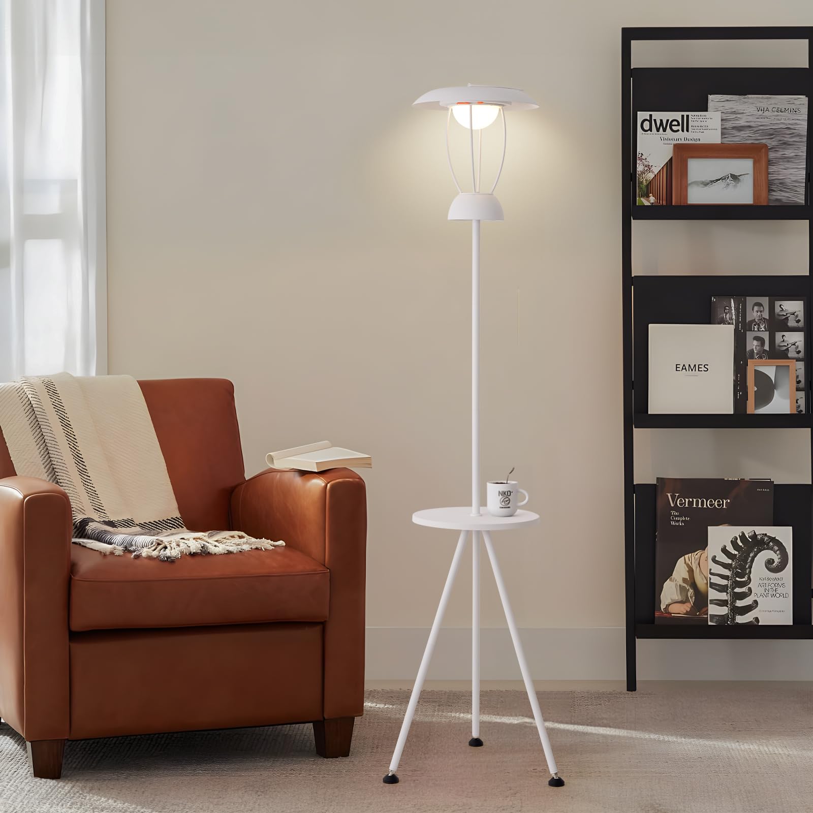 bdayanx Outdoor Floor Lamp is Solar Powered, Equipped with Three Level Dimming Outdool Solar Lamp, and a Windproof Outdoor Floor Lamp with a Table, Suitable for Terraces, Decks, and Outdoor Spaces