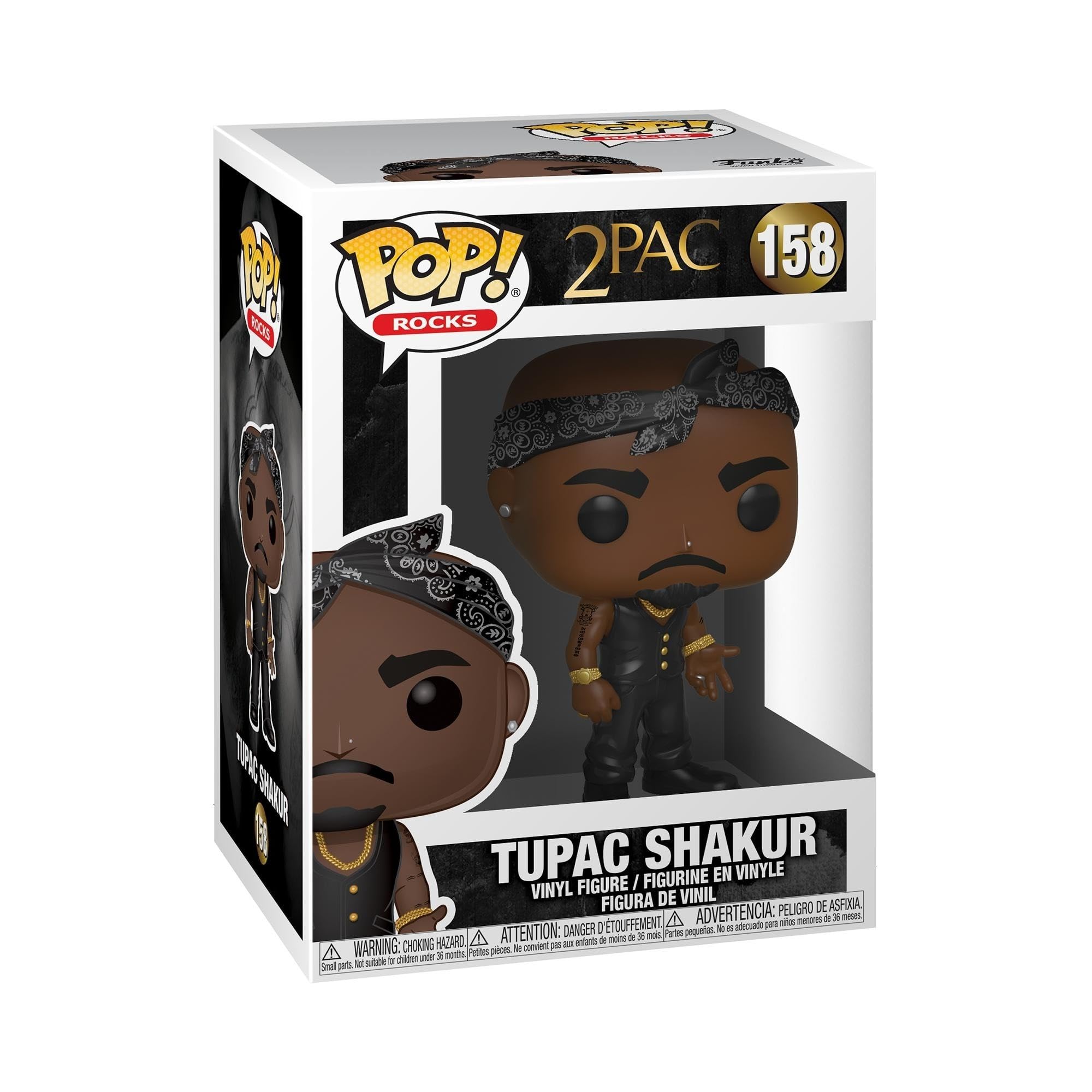 Funko Pop Rocks: Tupac - Vest with Bandana - Collectable Vinyl Figure - Gift Idea - Official Merchandise - Toys for Kids & Adults - Music Fans - Model Figure for Collectors and Display