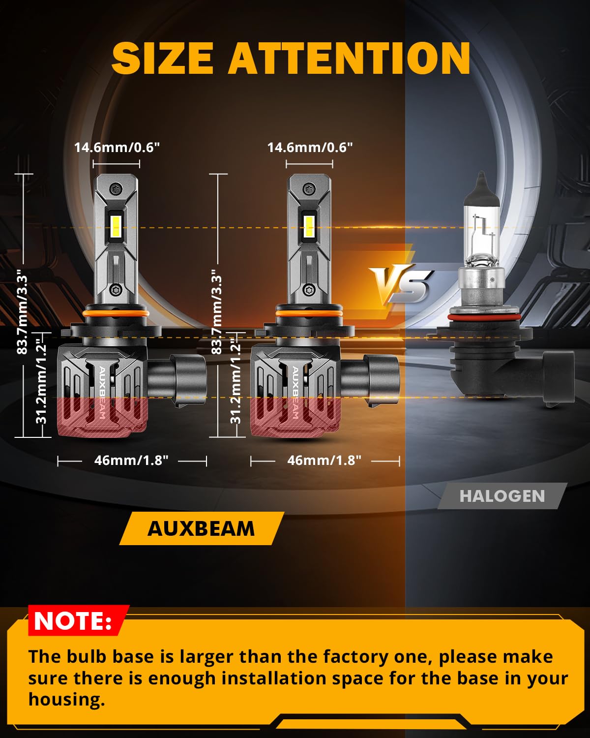 Auxbeam 9005 9006 Fog Light Combo, HB3 HB4 Powersports for UTV ATV Offroad Vehicles,2 Years Warranty, Pack of 4