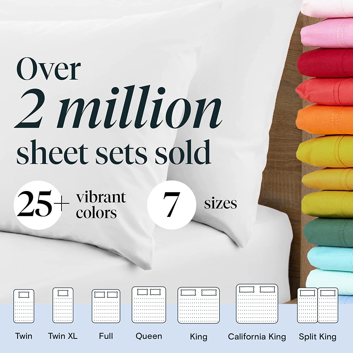 LuxClub 6 PC King Size Sheet Set Bed Sheets Deep Pockets 18" Wrinkle Free Cooling Bed Sheets Machine Washable Hotel Bedding Silky Soft - Snow White King