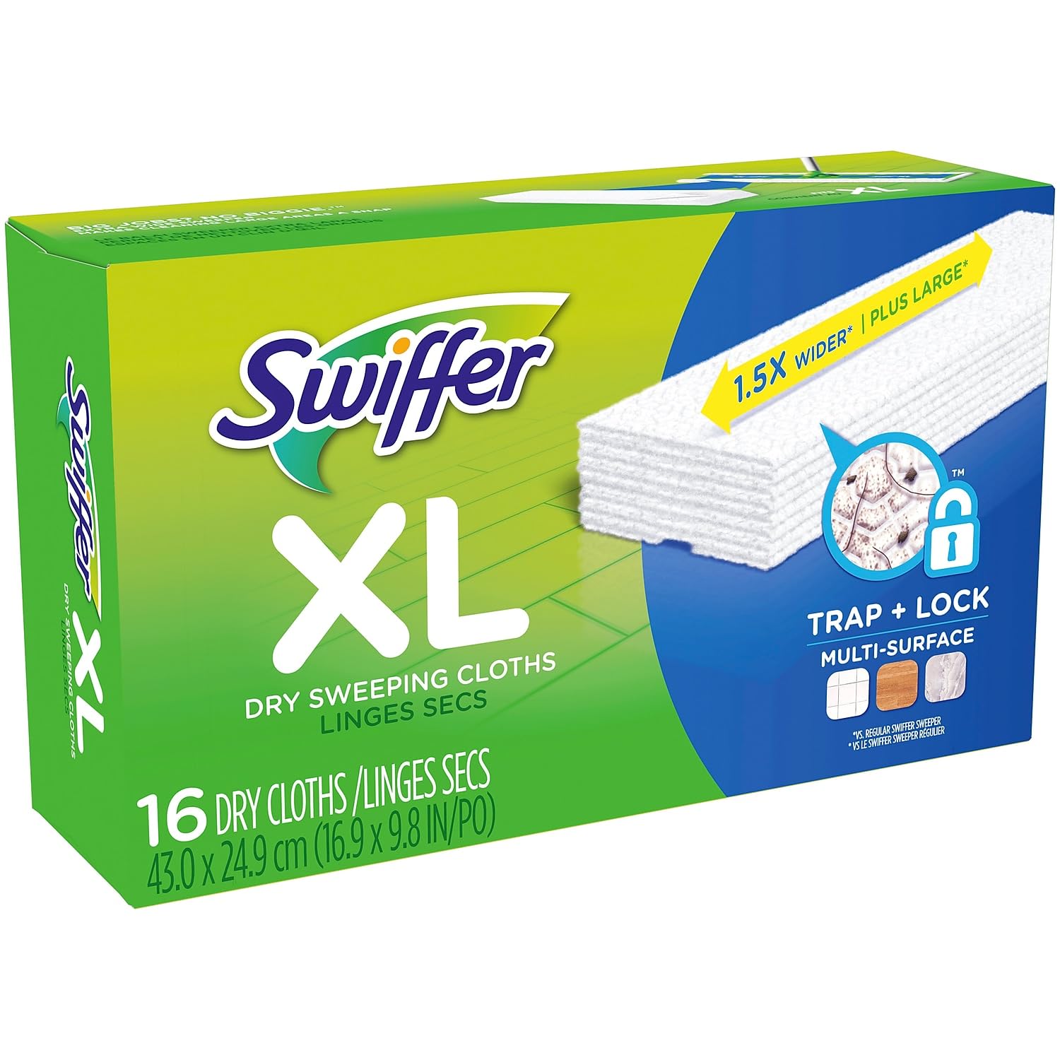 SWIFFER SWEEPER X-LARGE Disposable Sweeping Cloths, 16-Count Boxes (PACK OF 6)