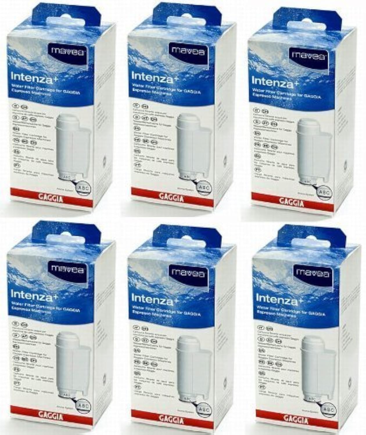 Gaggia Mavea Intenza Water Filter for Saeco & Gaggia Espresso Machines (6 Pack)