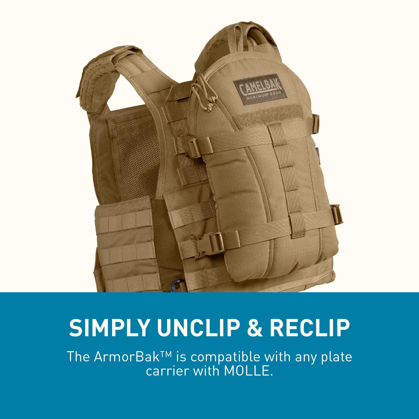 CamelBak Armorbak Tactical Hydration Pack Mil Spec Crux Reservoir Coyote, 100oz/3L