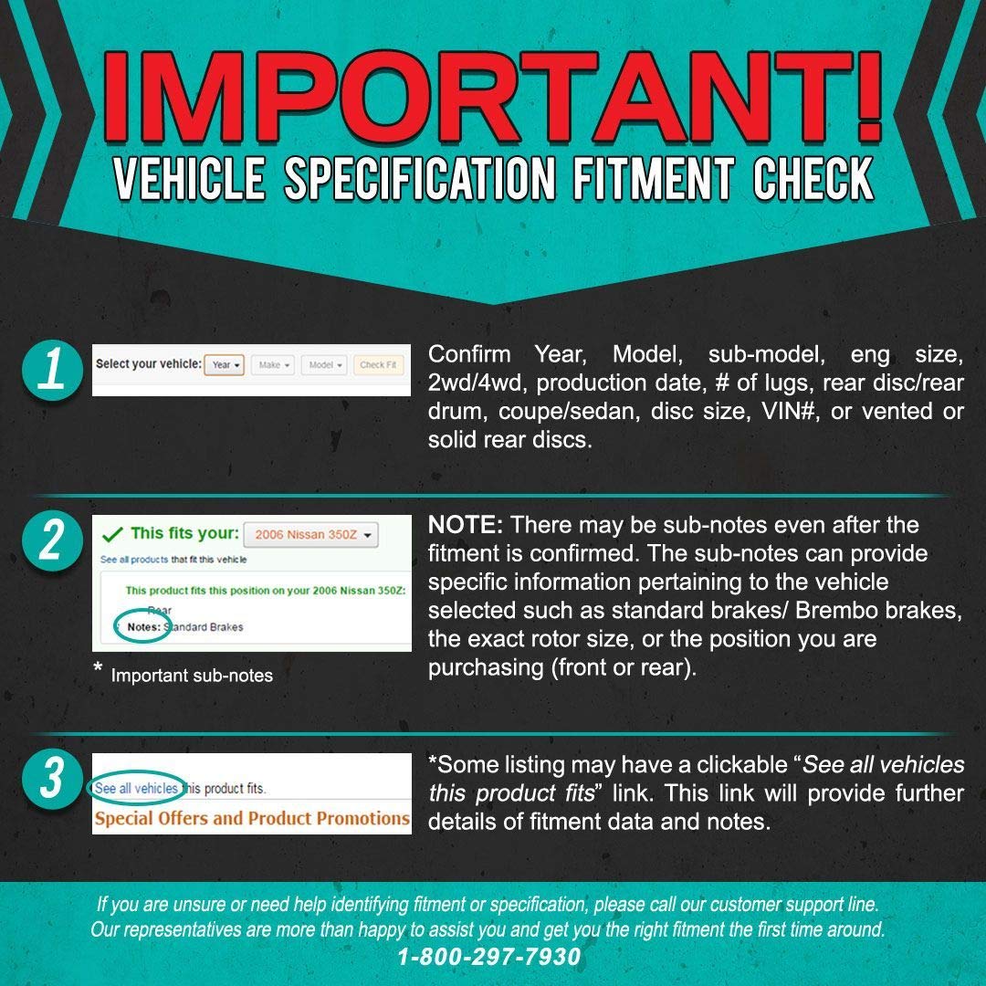 PowerSport Front Rear Brakes and Rotors Kit |Front Rear Brake Pads| Brake Rotors and Pads| Ceramic Brake Pads and Rotors |fits 2011-2018 BMW X5, 2011-2019 BMW X6