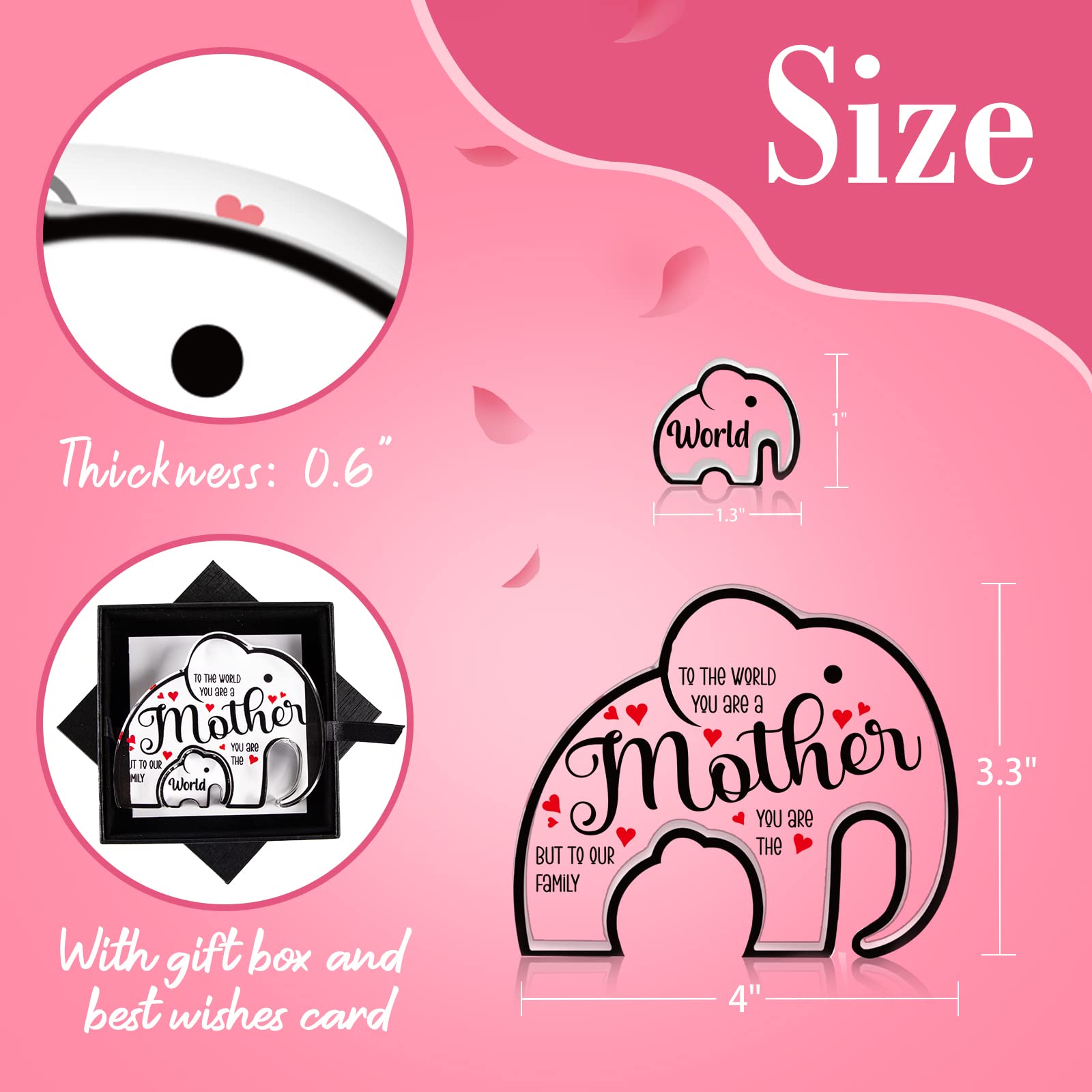 FLYAB Birthday Gifts for Mom from Daughter Son, Mom Gifts for Mothers Day, Mothers Day Keepsake and Paperweight, Anniversary Christmas Gifts for Women Wife