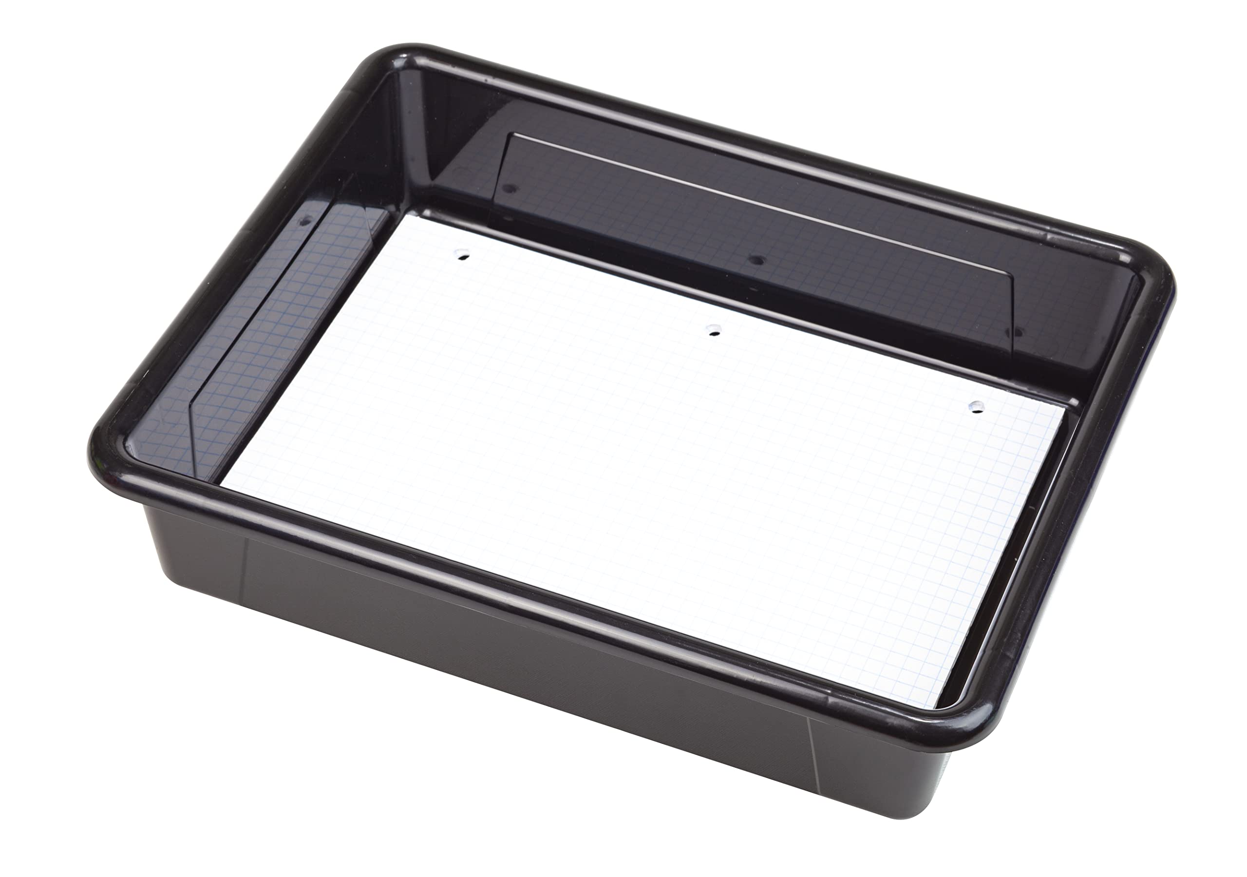 Storex Letter Size Flat Storage Tray – Organizer Bin for Classroom, Office and Home, Black, 5-Pack (62516U05C), 10 x 13 x 3 Inches