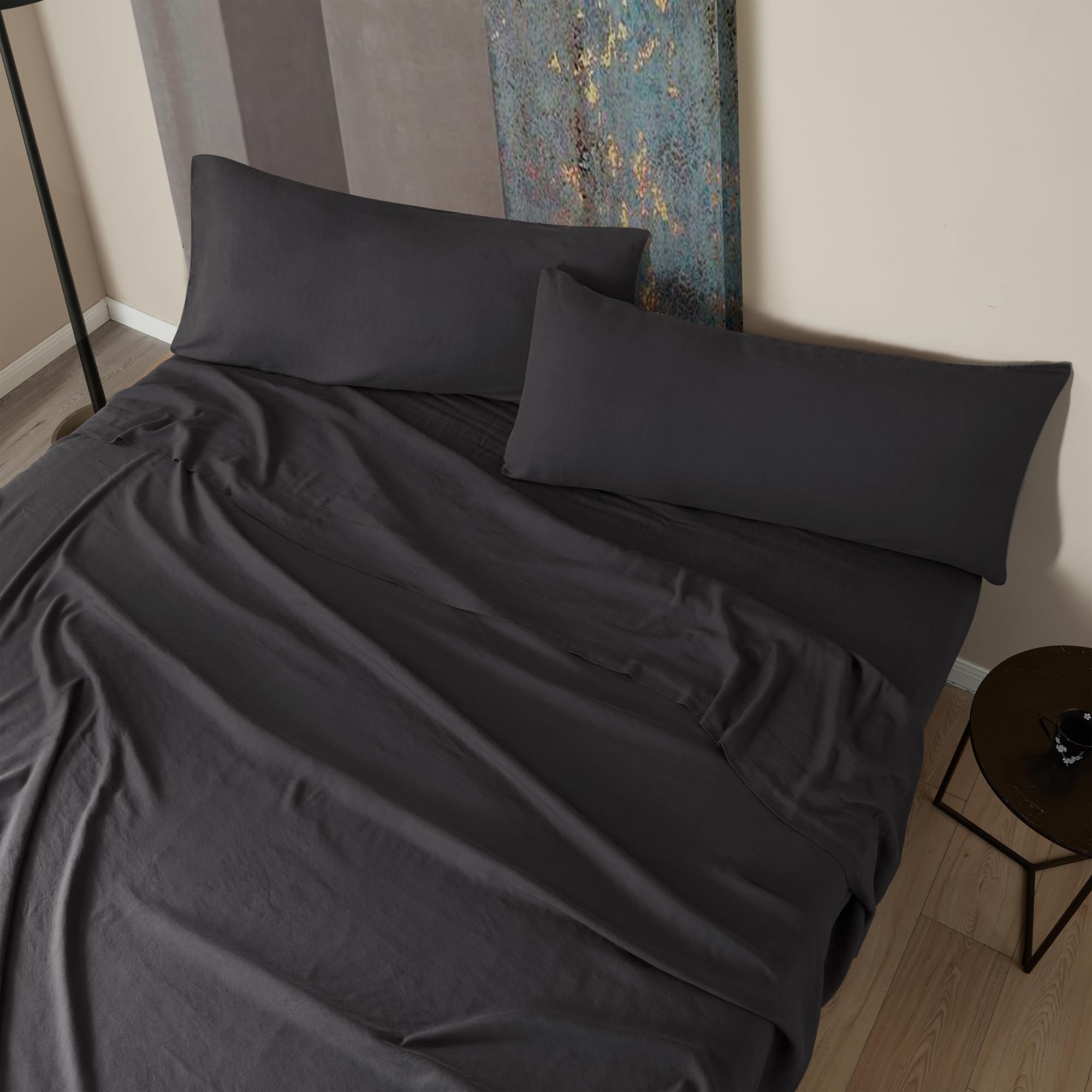 Byourbed Dark Sky Reserve® - Bamlin Queen Sheet Set - Portugal Made - Faded Black