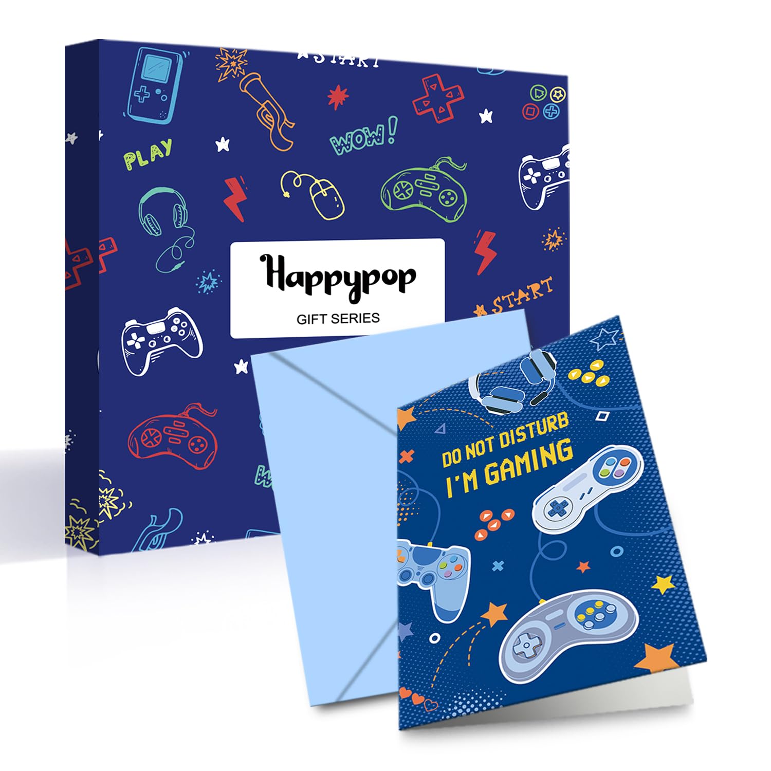 Gamer Gifts Teen Boys - Funny Gamer Socks for Teen Boys, Gaming Gamer Gifts with Greeting Card, Video Game Socks for 7-9 Years Old Kids