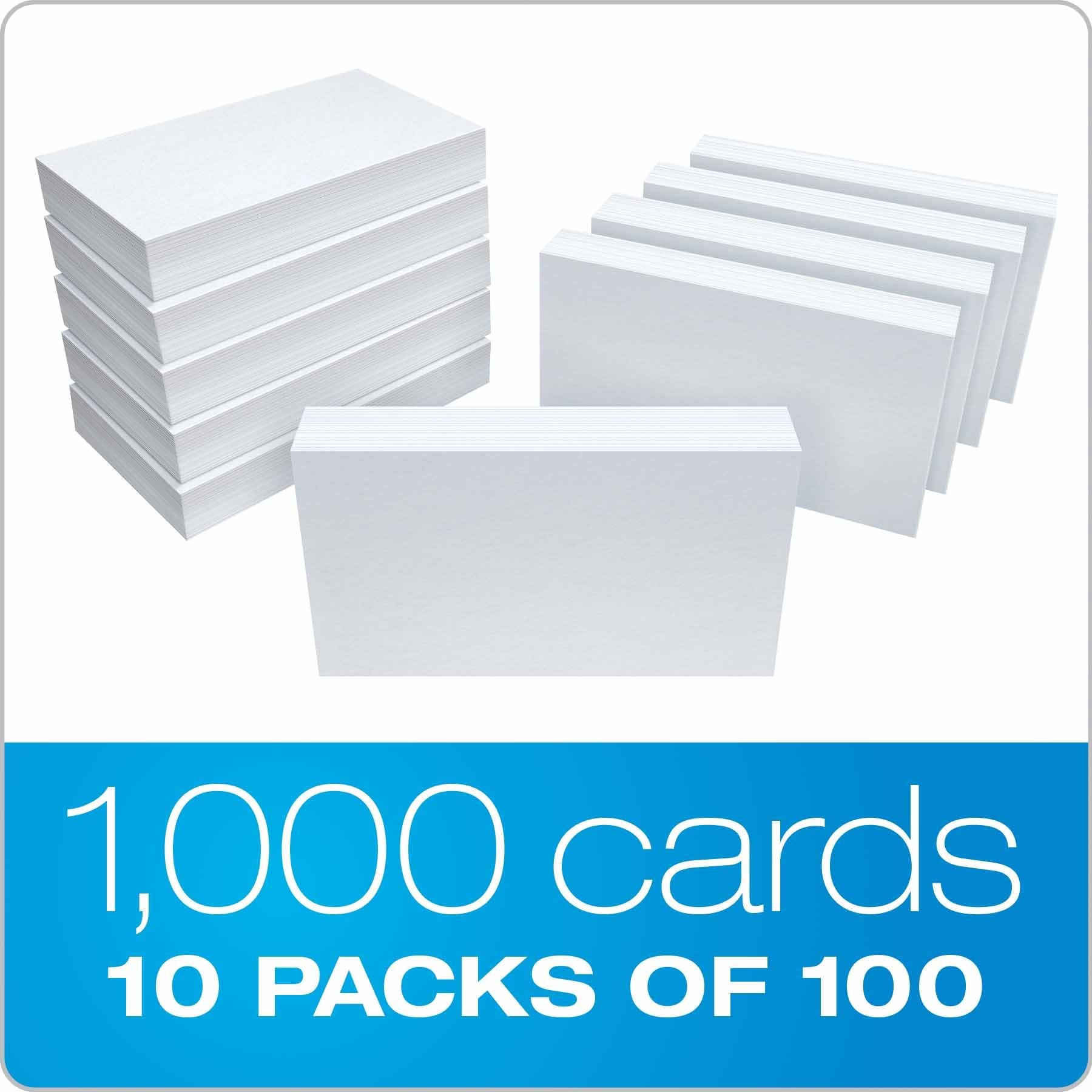 Oxford 30 (1000 PK) Blank Index Cards, 3" x 5", White, 1,000 Cards (10 Packs of 100) (30)