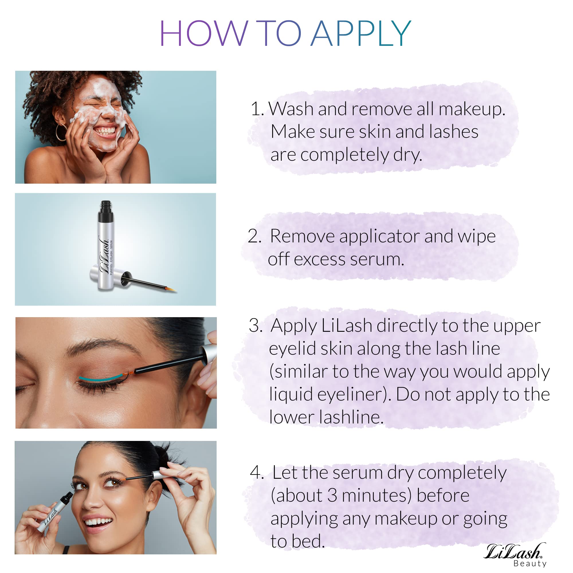 LiLash Purified Eyelash Physician-Formulated Serum for Fuller & Longer Looking Eyelashes | Natural Eyelash Enhancer Safe for Sensitive Eyes & Contact Lens Wearers | 90-Day Supply (2mL)