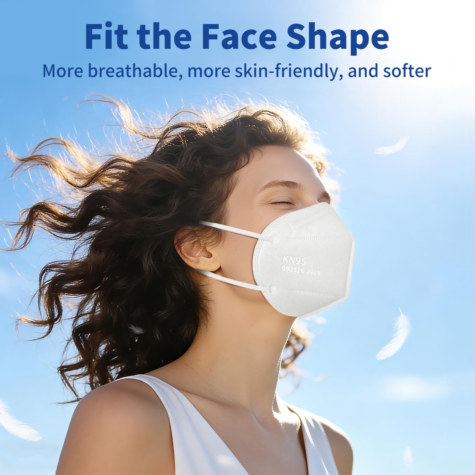 Hotodeal KN95 Face Mask 20 PCS,5 Layers Cup Dust Mask Against PM2.5 from Fire Smoke, Dust, for Men, Women, Essential Workers(White)