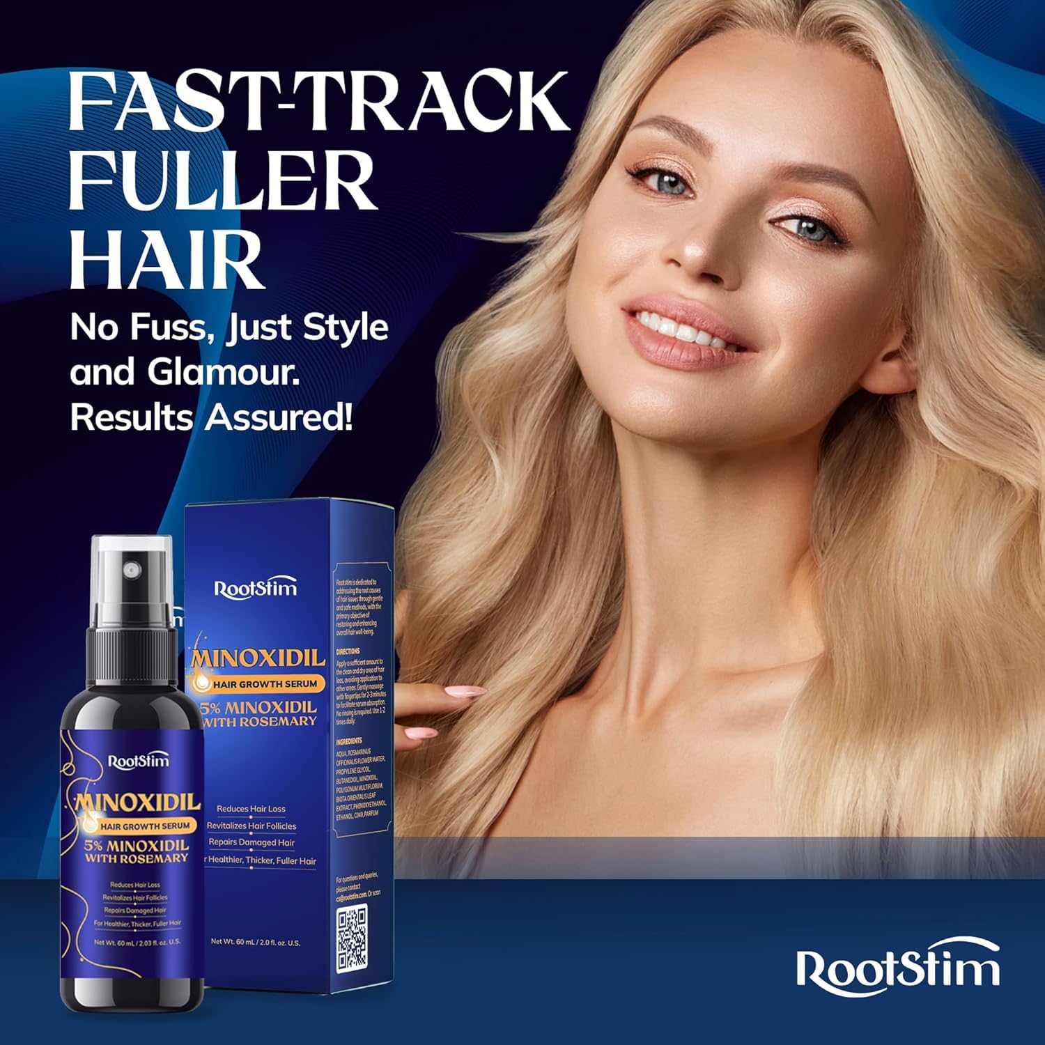 5% Minoxidil Hair Growth for Women and Men: Extra Strength Minoxidil Hair Loss Treatment Serum with Rosemary for Faster Stronger Thicker Hair Growth 60ML