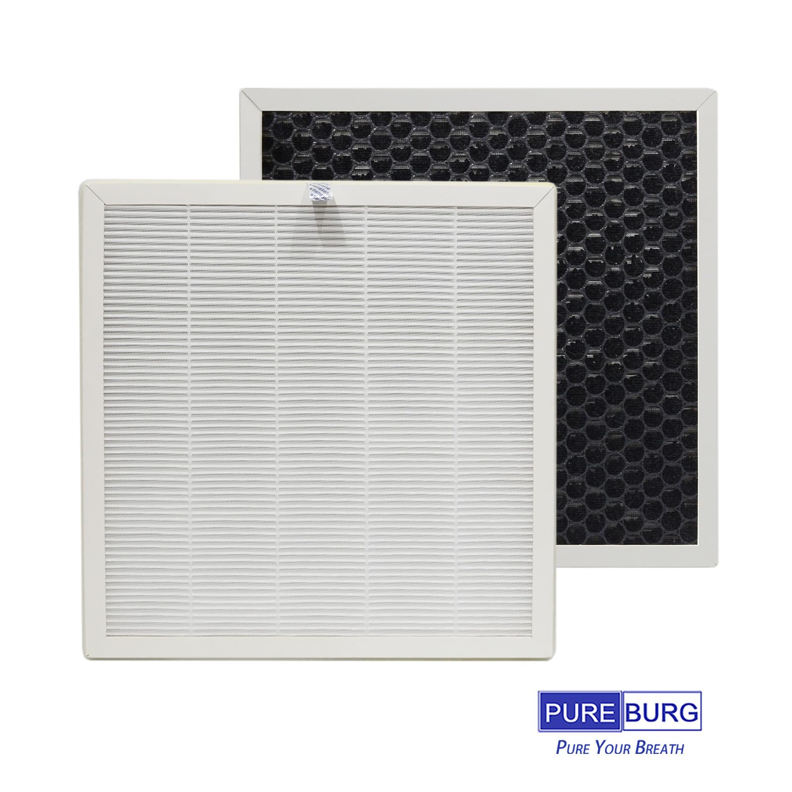 PUREBURG Replacement True HEPA Filter Compatible with LAMPICK Cleaner-A6 Air Purifier,2-Pack H13 4-Stage Filtration Activated Carbon