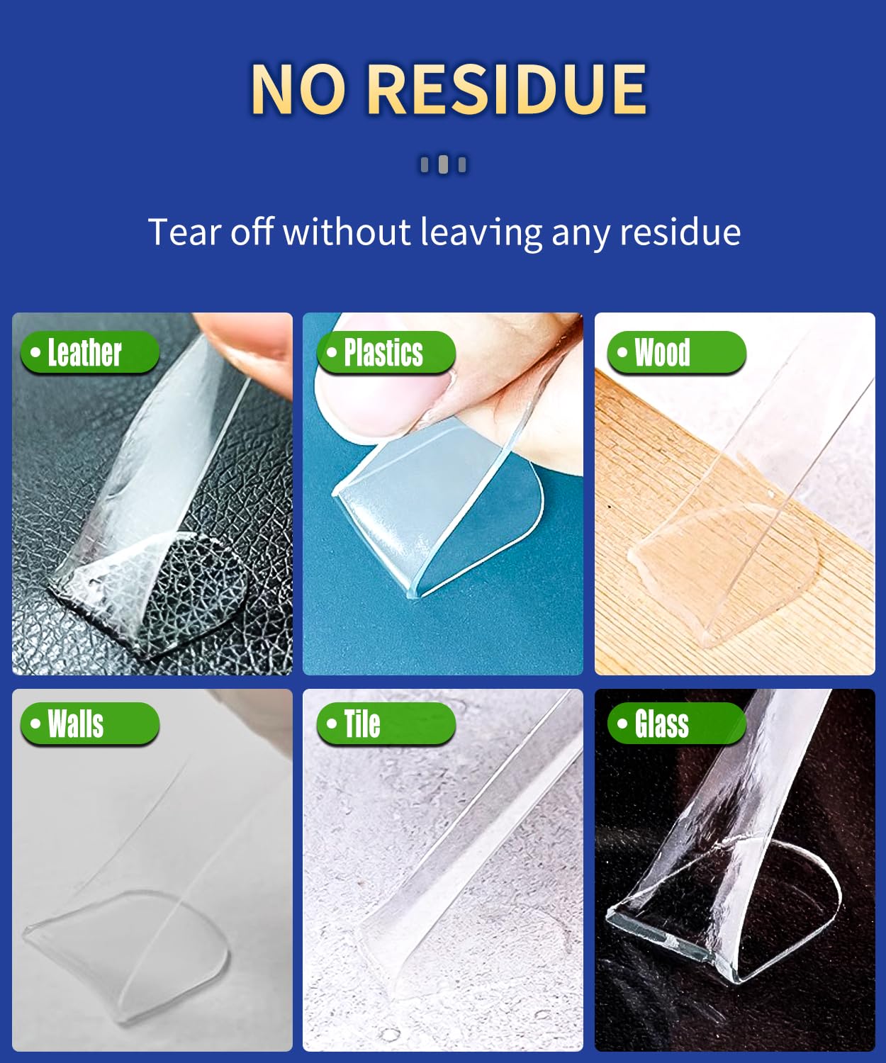 PHIXBEAR Large Double Sided Tape Heavy Duty, Mounting Tape Strong Adhesive, Wall Tape for Hanging Clear Removable No Damage, Fits Decor & Poster, 20Ft 1.2" Wide