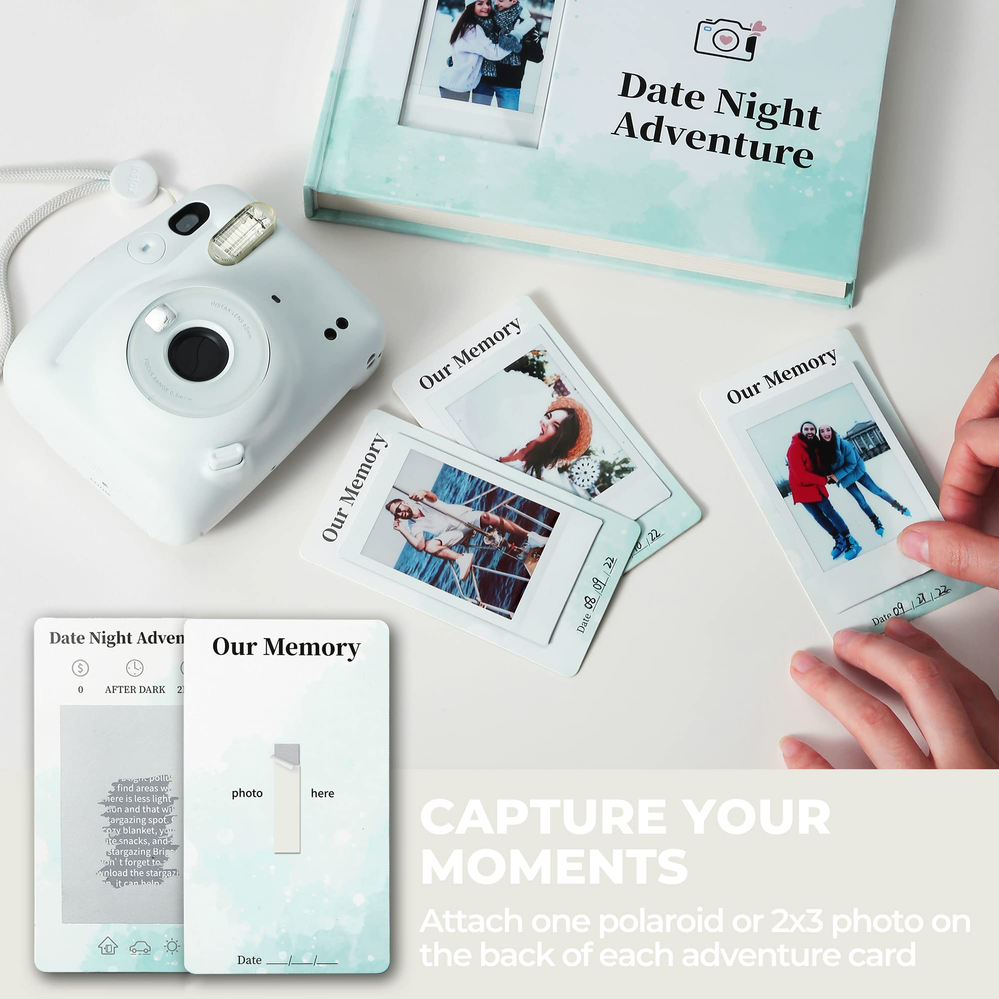 40 Date Ideas for Couples Date Night - Unique Scratch Off Date Night Games for Couples with Adventure Photo Album Book, Romantic Newlywed and Wedding Anniversary Couples Gifts for Him and Her