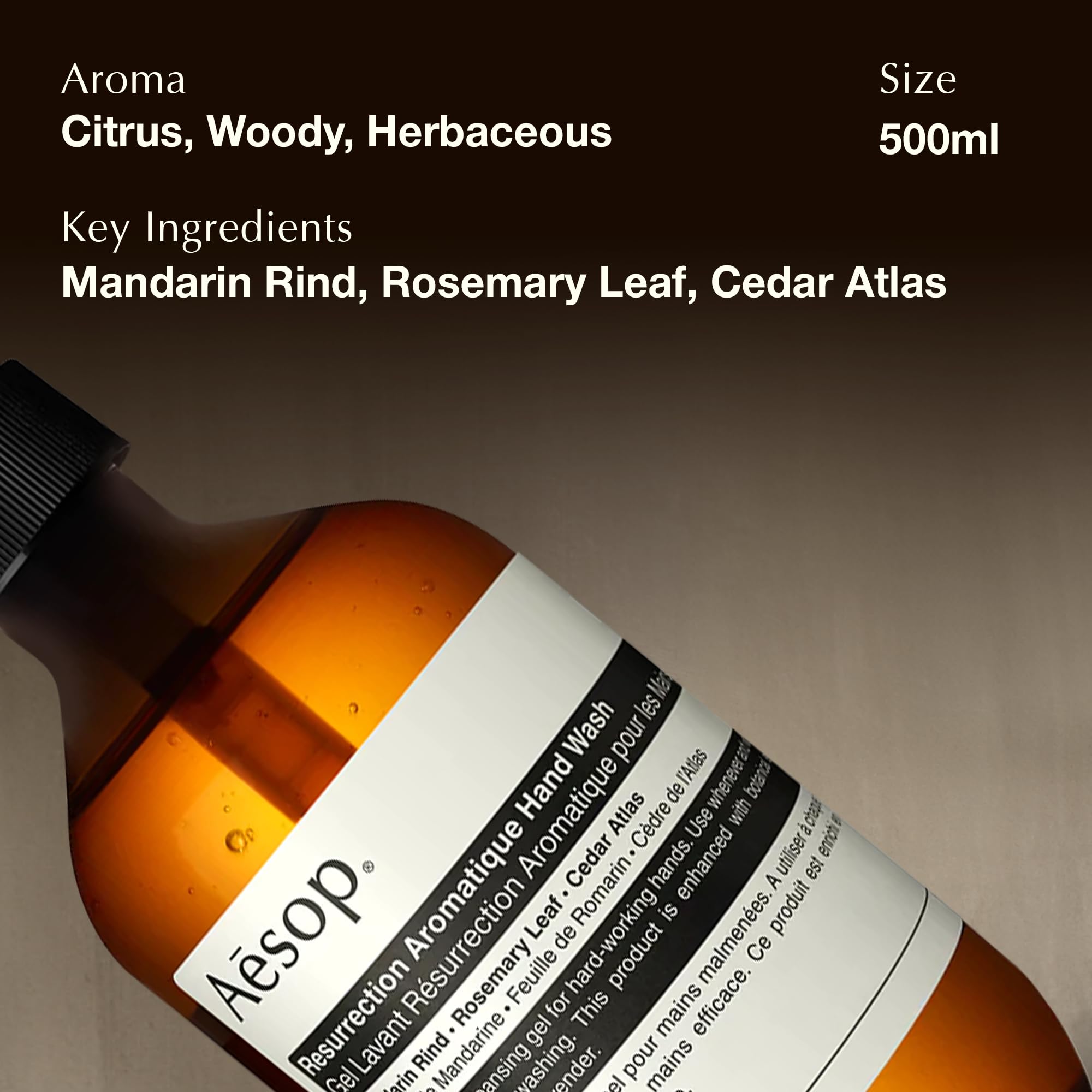 Aesop Industrious Gift Kit - Resurrection Aromatique Hand Wash (16.9 fl oz), Resurrection Aromatique Hand Balm (2.6 oz) & Resurrection Rinse-Free Hand Wash (1.6 fl oz) | Paraben, Cruelty-free & Vegan