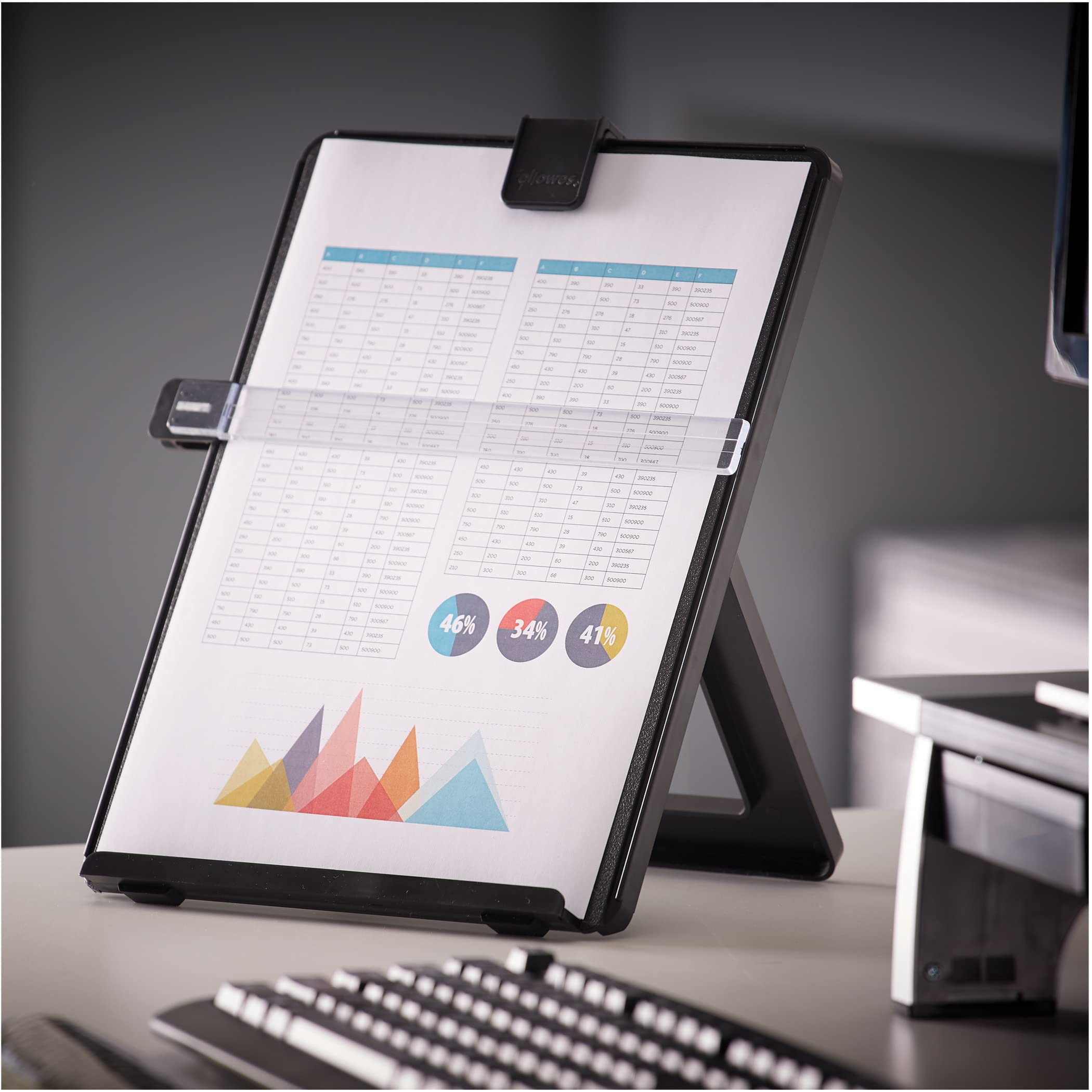 Fellowes Letter Sized Non-Magnetic Copyholder, Black (21106), 7.38 x 10.13 x 11.25 inches