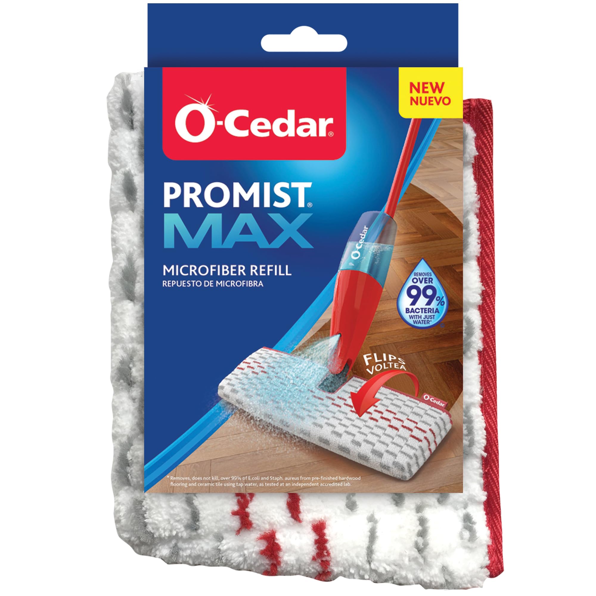 O-Cedar ProMist MAX Spray Mop Head Replacement | Machine Washable | Reusable | Microfiber Refill | Removes 99% of Bacteria