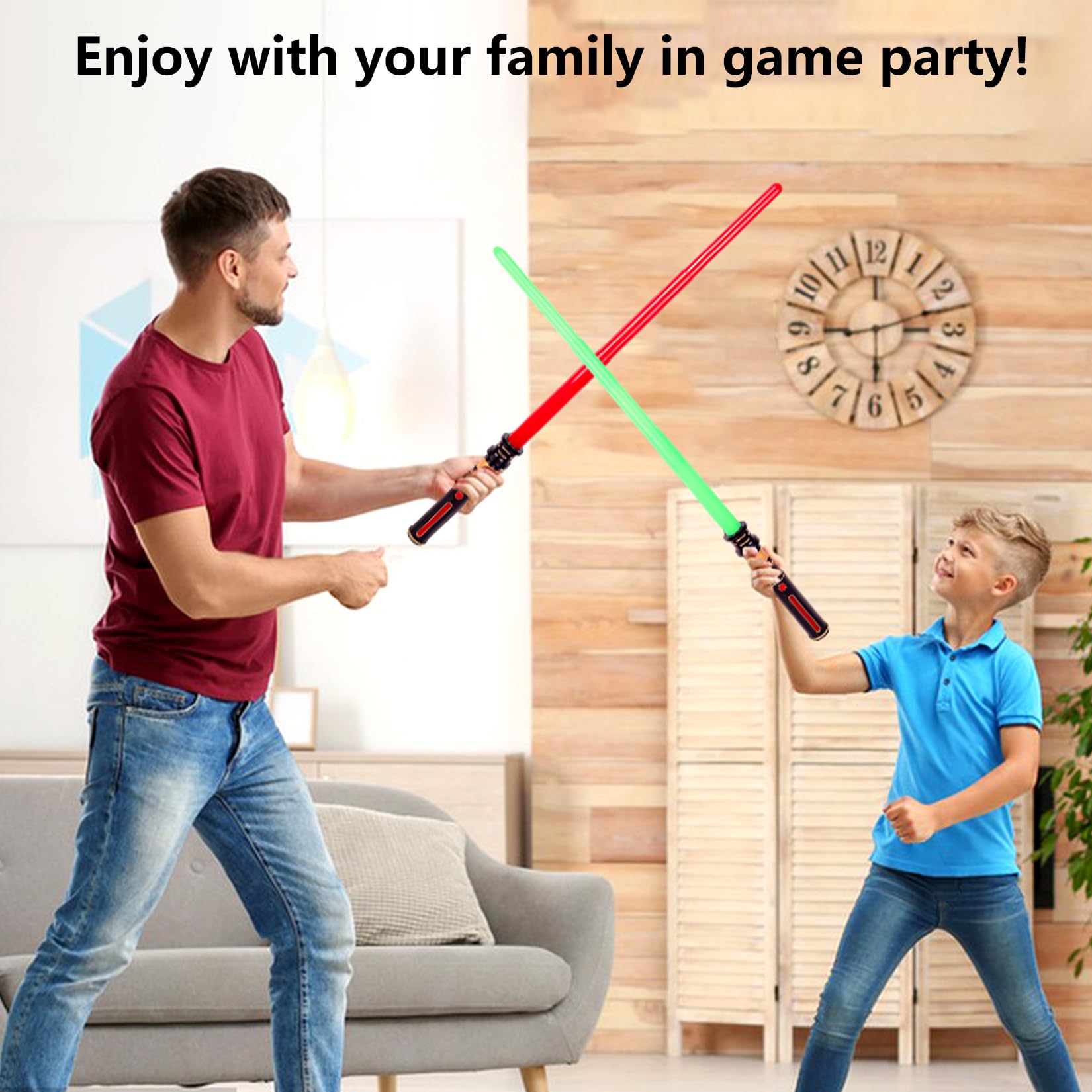 YOFOTHS Light Up Saber, 3 Pack Lightsaber with FX Sound and Realistic Handle, Light Up Saber for Kids, Expandable Light Swords for Halloween Dress Up Parties Birthday Christmas Galaxy War Fighters
