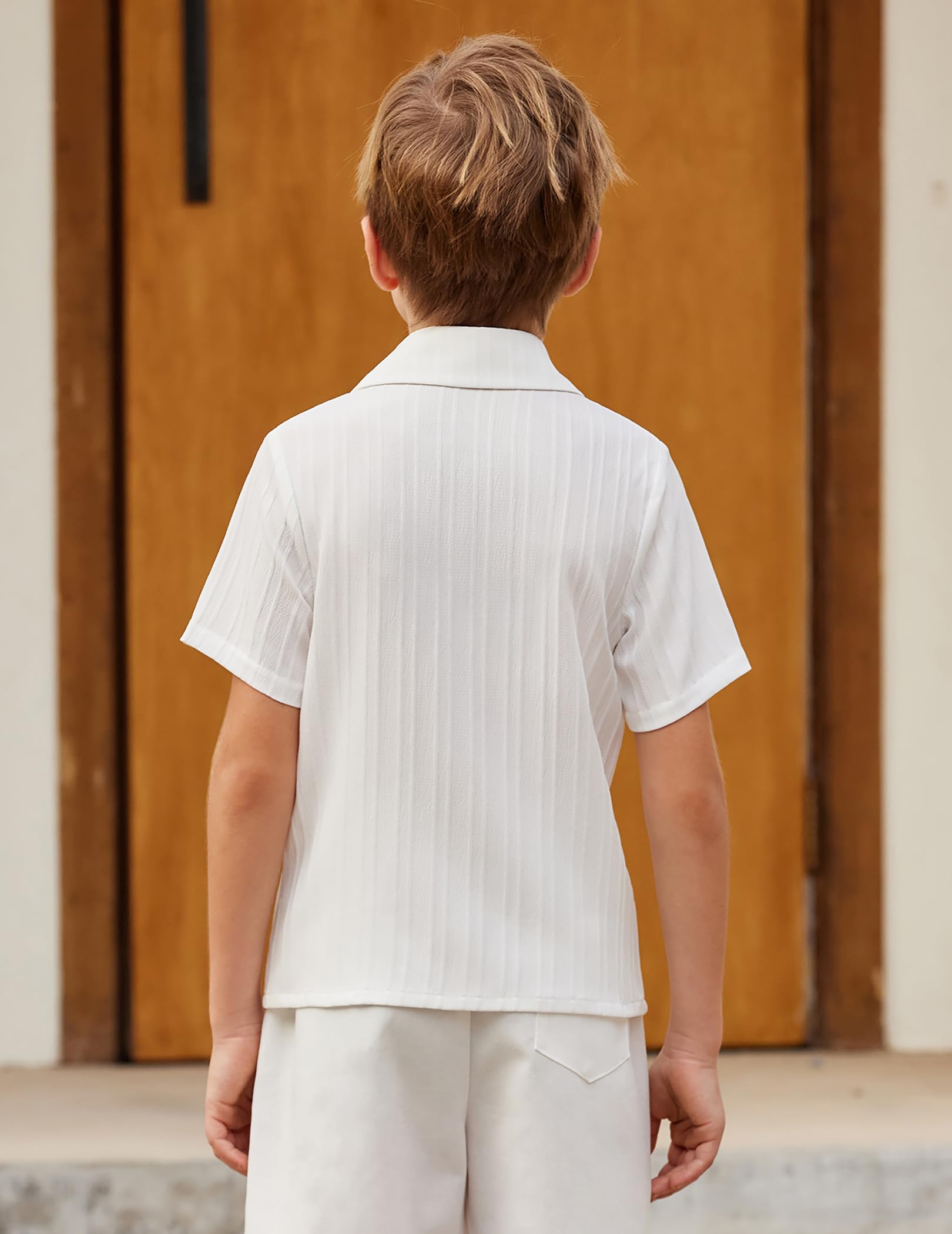 Arshiner Boys White Button Down Shirt Short Sleeve Boys Summer Outfits Size 4(3-4 Years)