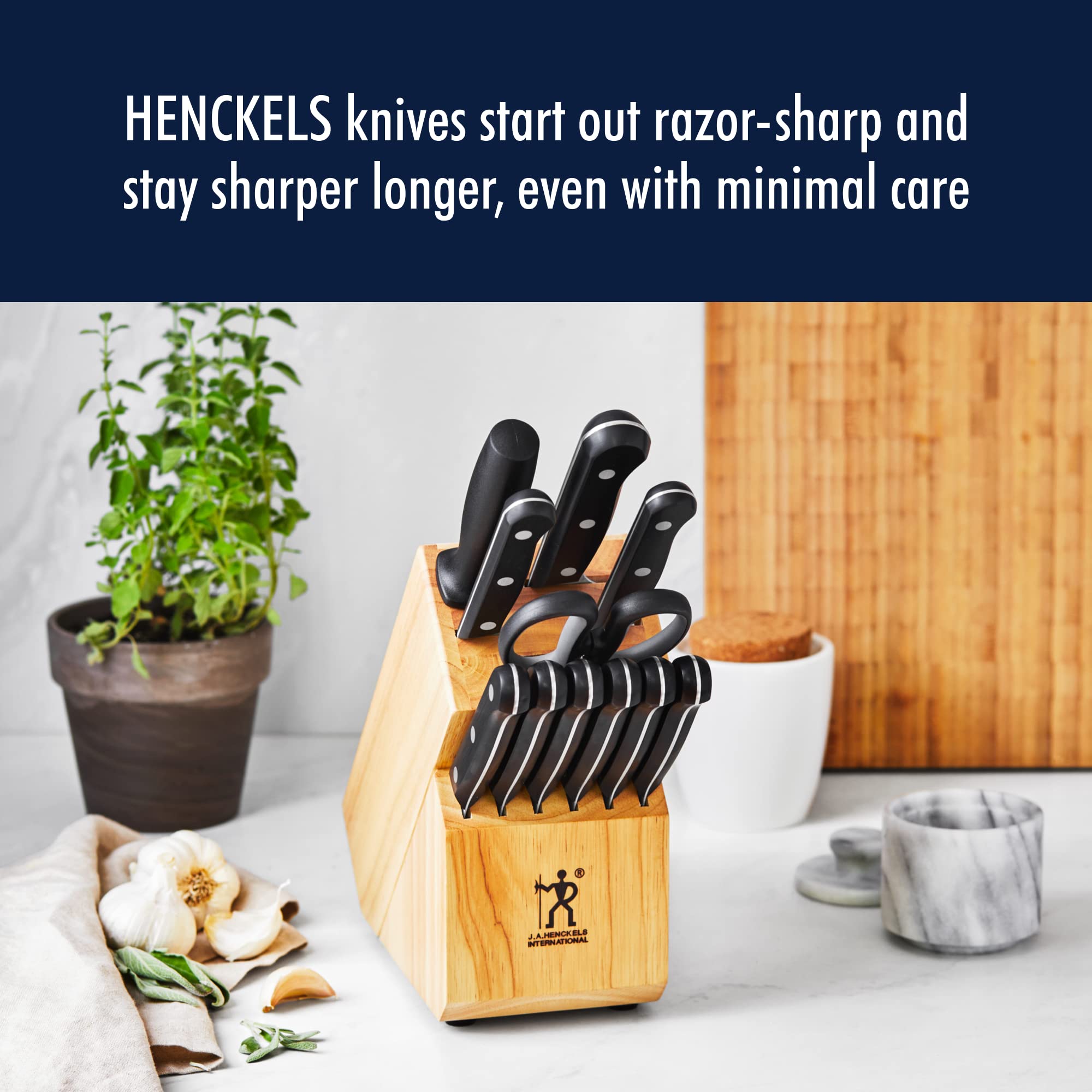 HENCKELS Solution Razor-Sharp 8-inch Bread Knife, Cake Knife, German Engineered Informed by 100+ Years of Mastery, Black/Stainless Steel