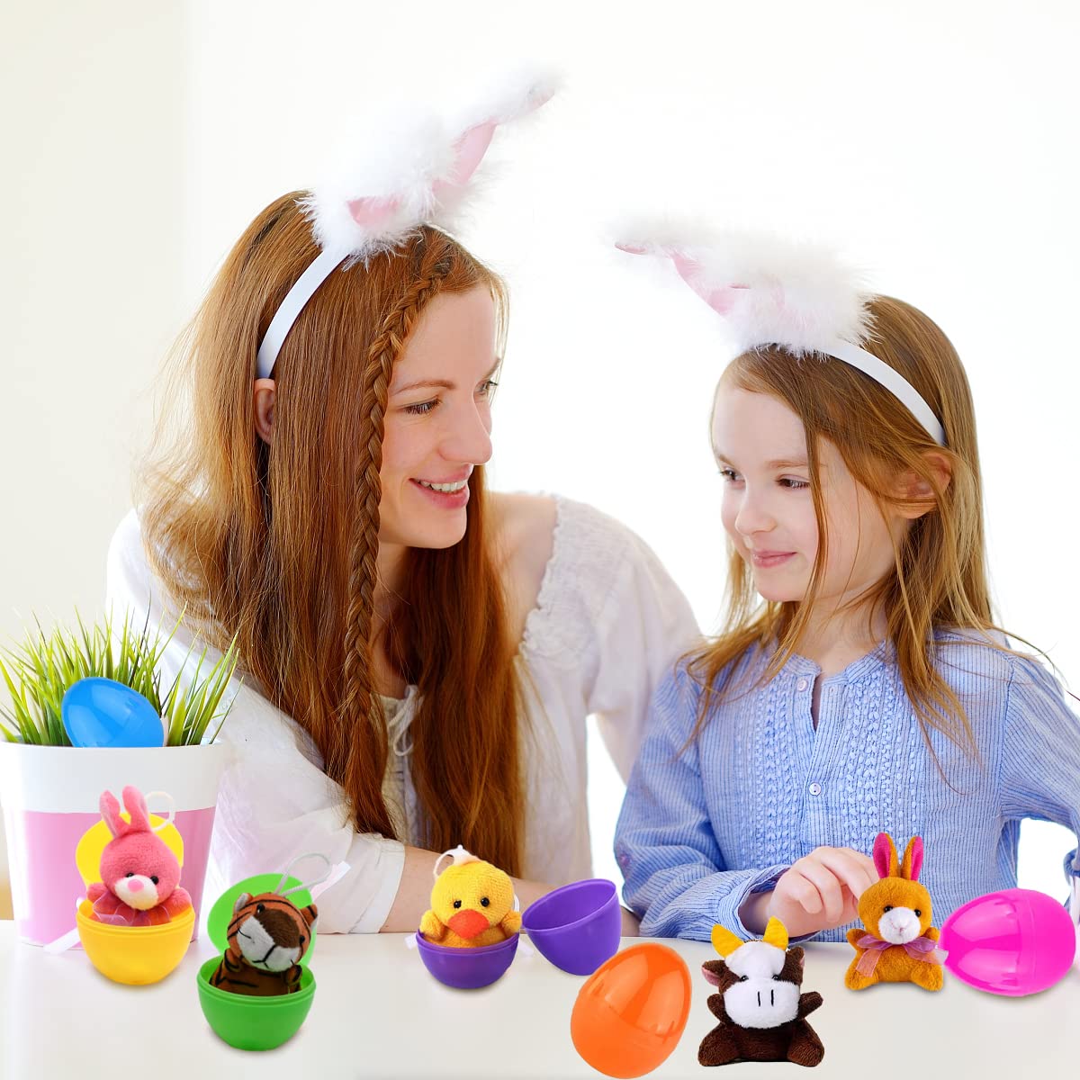 CAMIRUS 12PCS Mini Animal Plush Toy Set, Cute Small Plush Stuffed Animals Keychain for Kids Birthday, Easter Basket Stuffers Fillers, Themed Partie