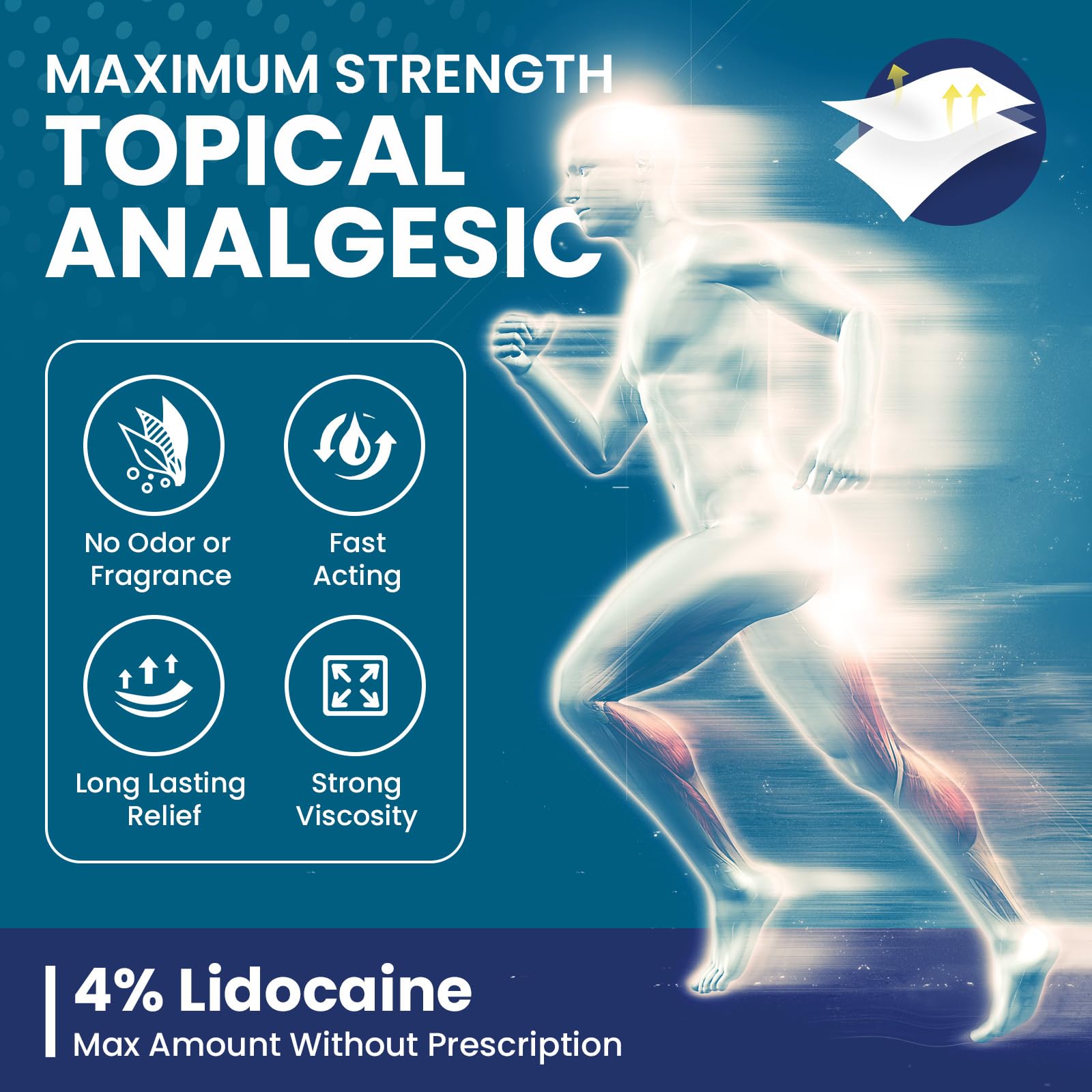 Sumifun 4% Lidocaine Pain Relief Patches 30 Count Maximum Strength Numbing Gel Patch for Back Knee Neck Joint Ache Muscle Soreness Topical Analgesic FSA or HSA Eligible