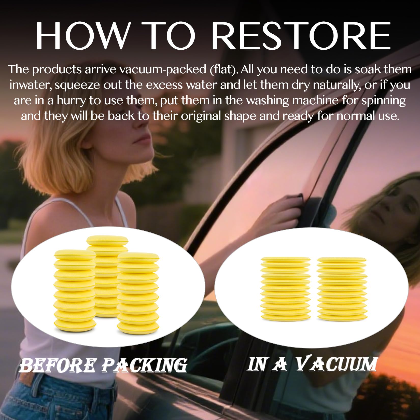 psler Foam Car Wax Applicator Pad Foam Applicator Pads Detailing Round 4 inch Polishing Sponges for Car Wax Applicator Pad 24 Pack-Yellow