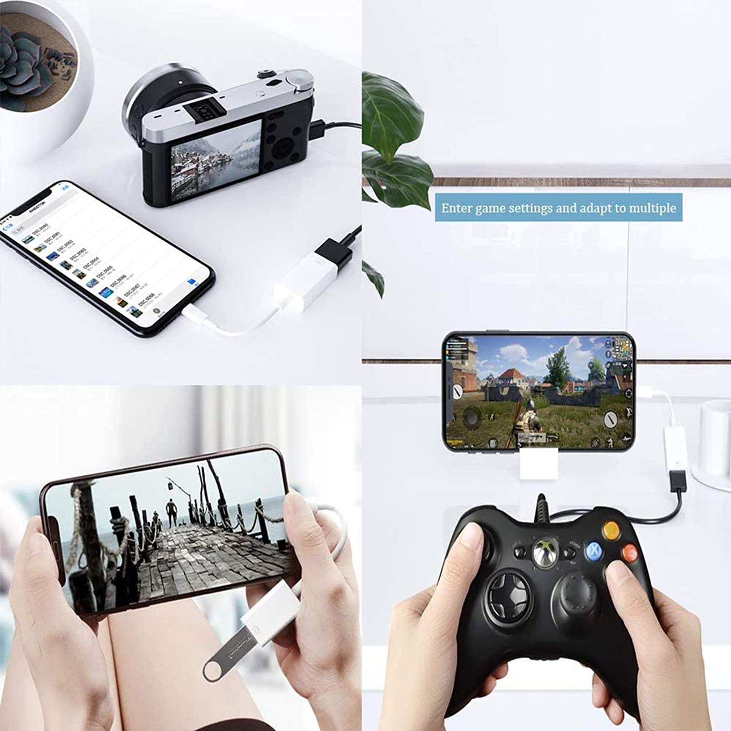 Naiyal Lightning to USB Camera Adapter, Apple MFi Certified USB OTG Cable Converter for iPhone 14 13 12 11 Pro Max XS XR X 8 iPad, Support Camera, Card Reader, USB Flash Drive, MIDI Keyboard
