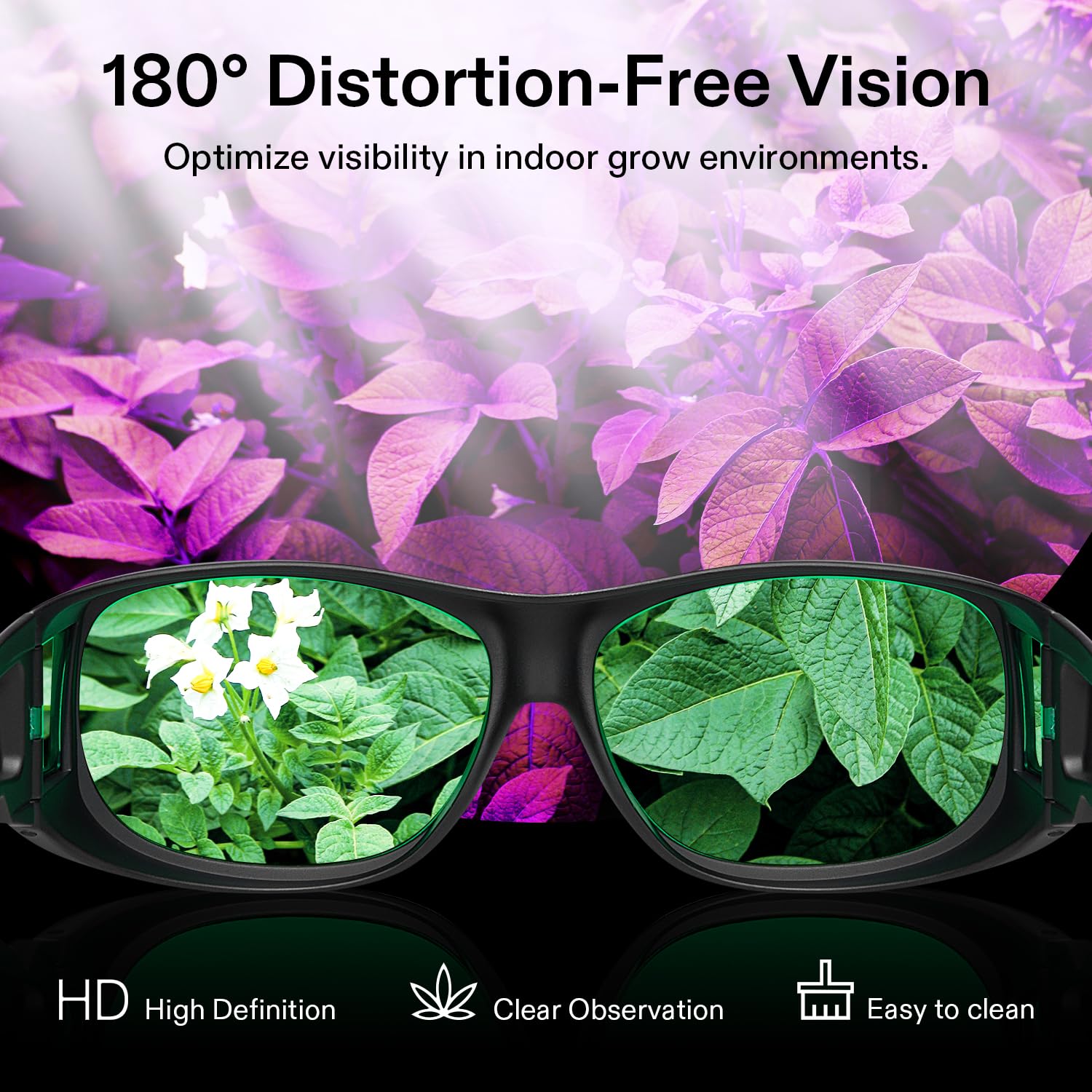 VIVOSUN 2-Pack Indoor Hydroponics LED Grow Room Glasses with Glasses Case