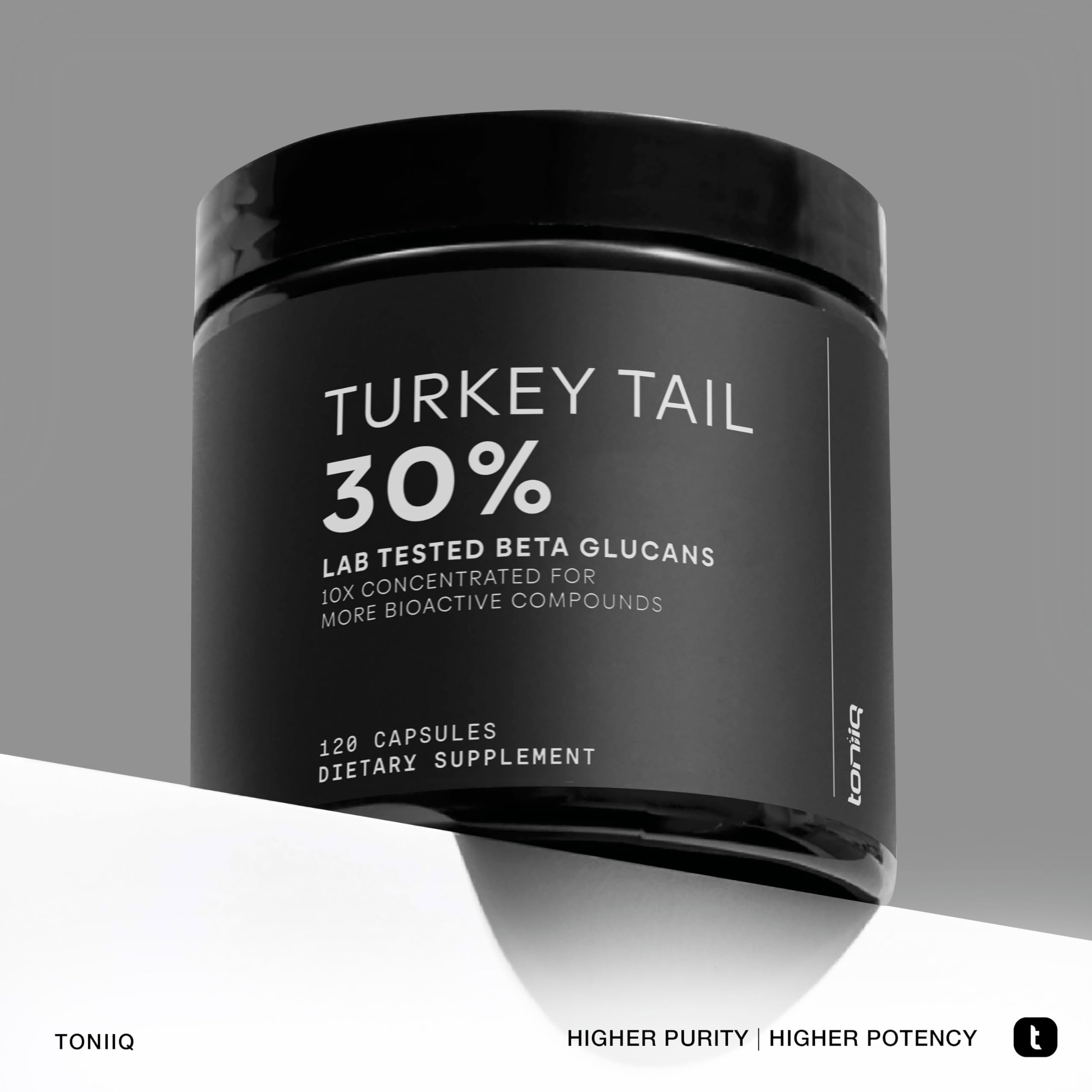 Turkey Tail Mushroom Capsules - Ultra High Potency 10:1 Extract with 30% Beta Glucans - Highly Concentrated - Third-Party Lab Tested - 120 Capsules