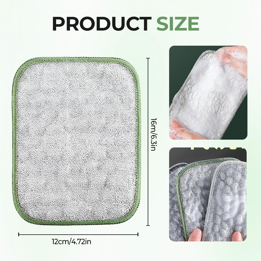 2025 Upgraded Multipurpose Wire Dishwashing Rags for Wet and Dry, Reusable Metal Scrubbing Pads Sponge Cloths, Non-Scratch Wire Dishcloth for Cleaning Kitchen Dishes Sinks (5PCS)