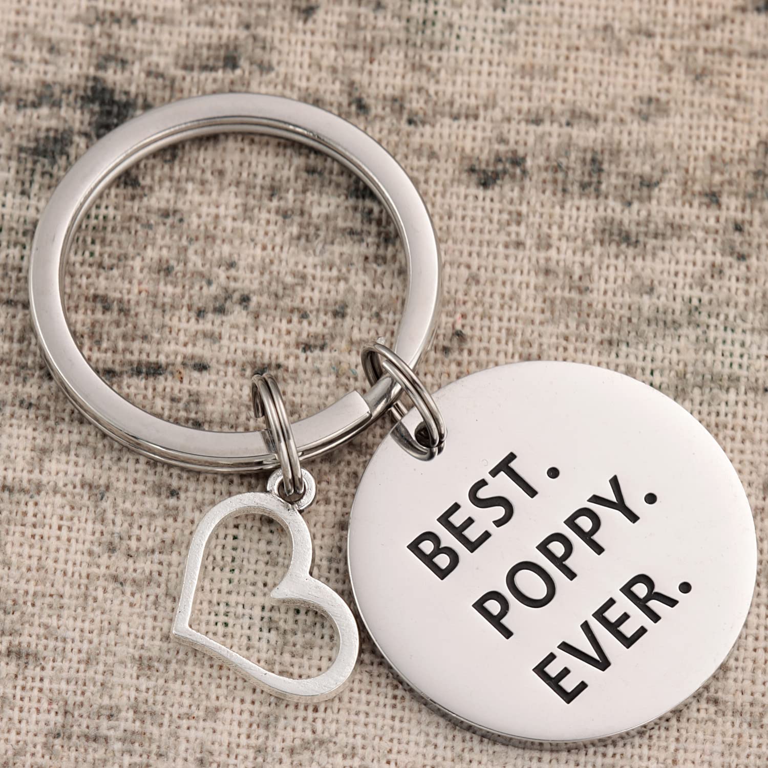 AHAETH Poppy Gifts Grandpa Key Chain From Grandchildren Granddaughter Best Poppy Birthday Ornament Presents Poppy Keychain