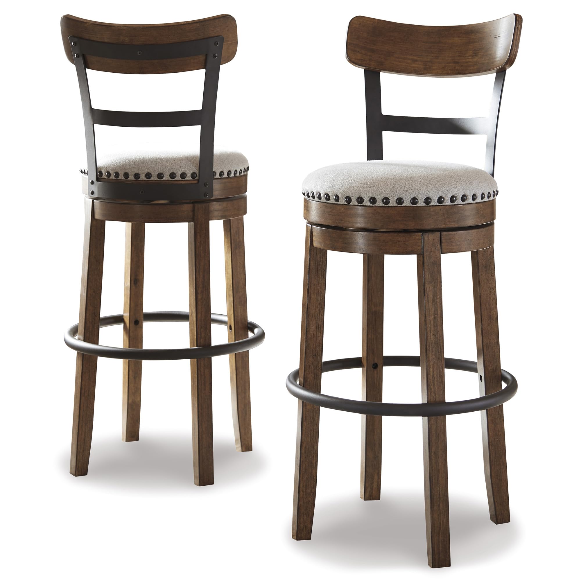 Signature Design by Ashley Valebeck 30" Farmhouse Pub Height Barstool, Brown
