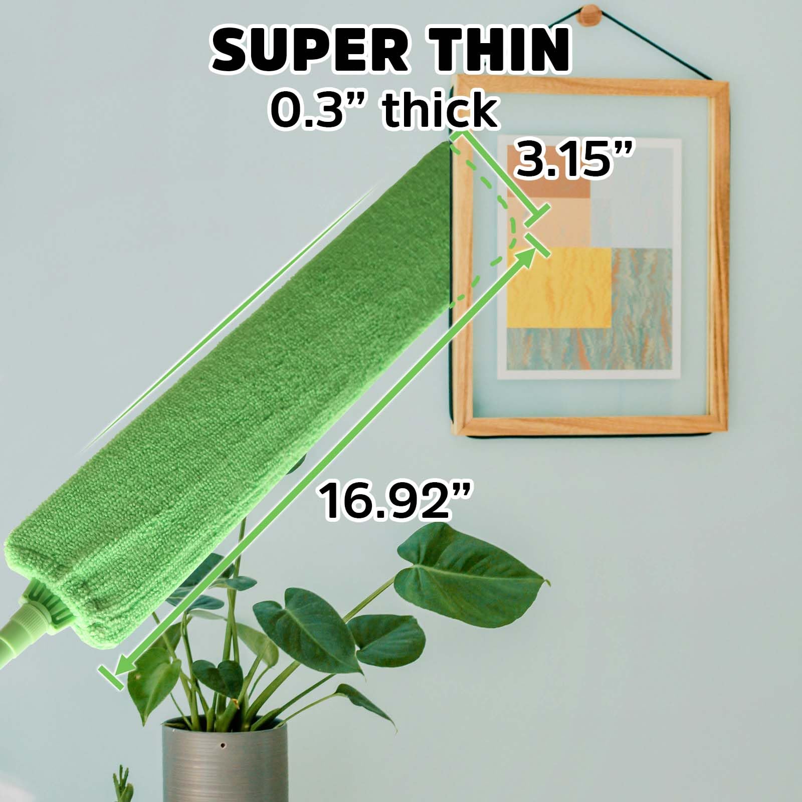 Retractable Gap Dust Cleaner Under Appliance Cleaning Tool, Bafezoze Flat Duster for Under Refrigerator Fridge Stove Couch Bed, Skinny Thin Duster for Tight Spaces