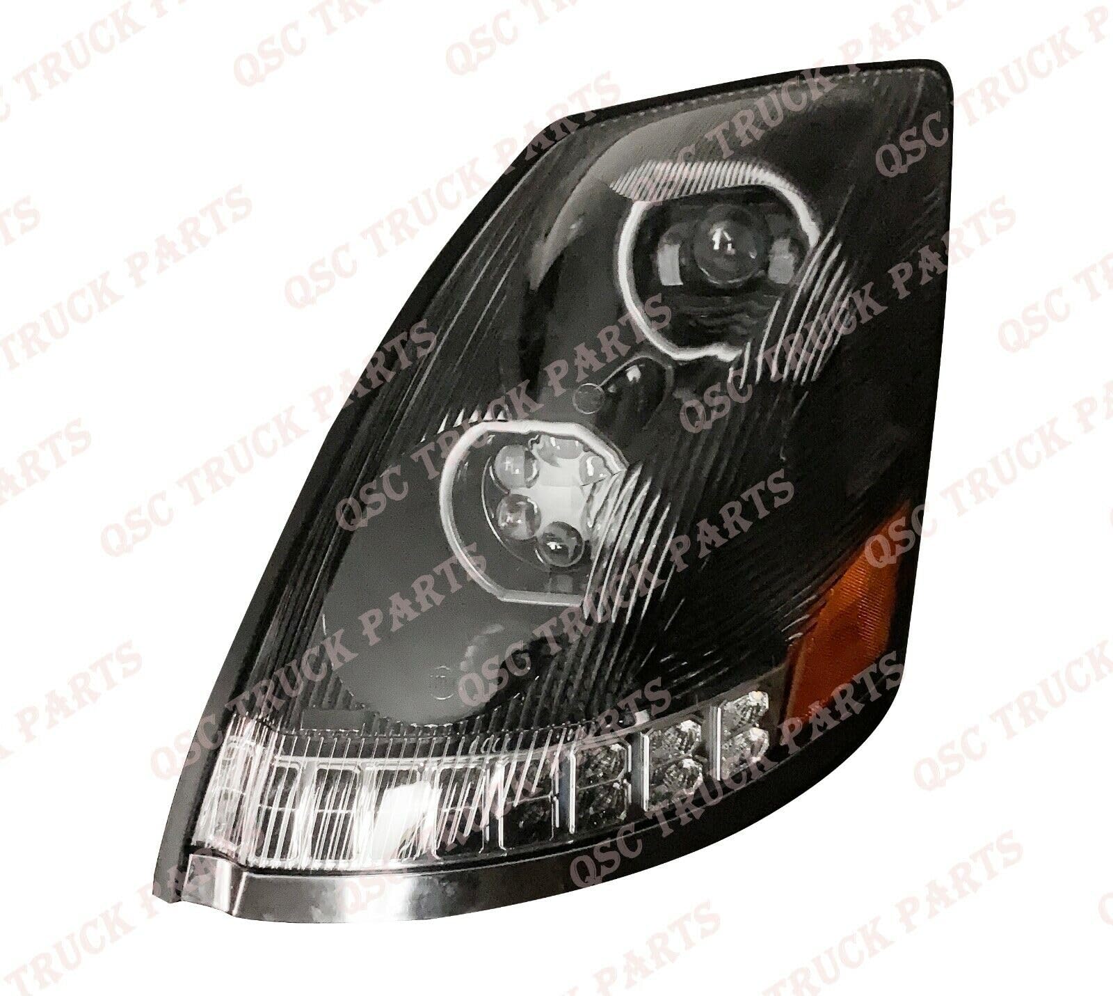 QSC Truck Parts Full LED Performance Headlights Pair Sequential Turn Signals Compatible with Volvo VNL 04-17