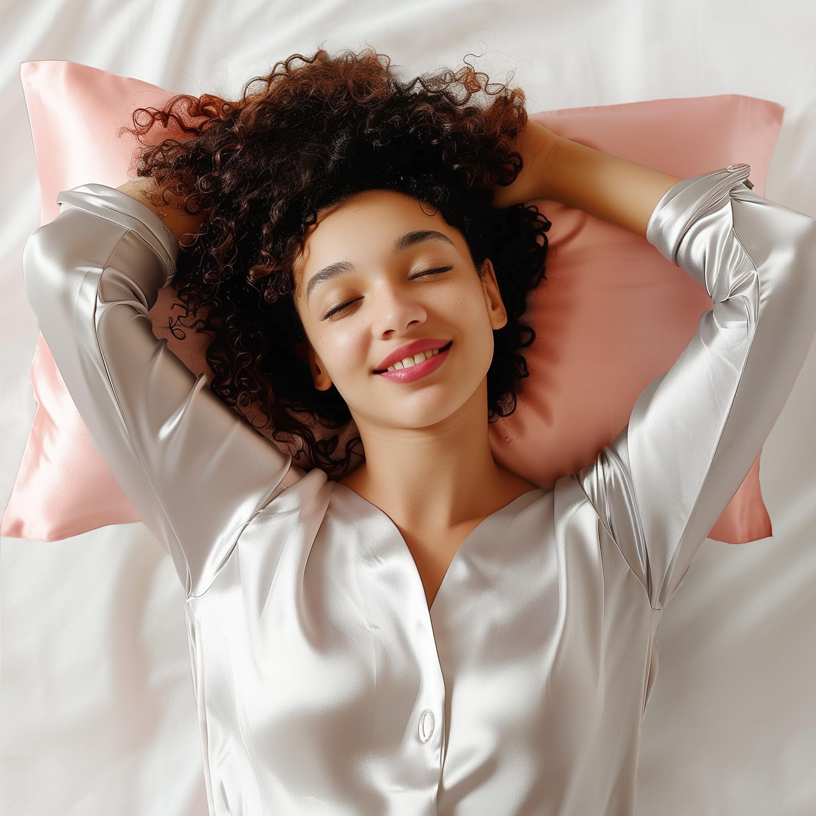 BEDELITE Satin Pillowcase for Hair and Skin, Coral Pillow Cases Standard Size Set of 2 Pack 20x26 Inches, Super Soft Similar to Silk Pillow Cases with Envelope Closure, Gifts for Women Girl