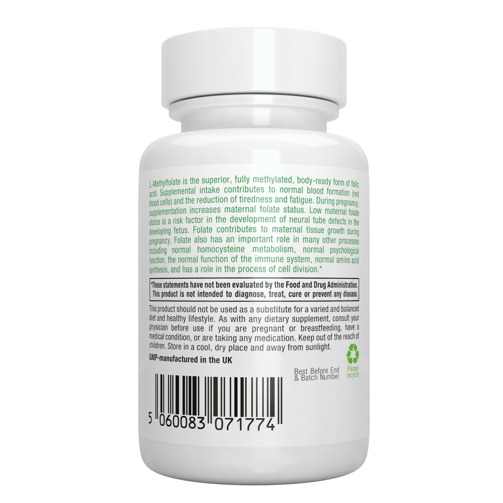Pure Folate 400mcg, Optimized Methylfolate, Clean Label, 180 Small Tablets, Lab Verified, Vegan & Hypoallergenic, Supplement for Men & Women, Pregnancy, Mood, & Heart Health, by Igennus