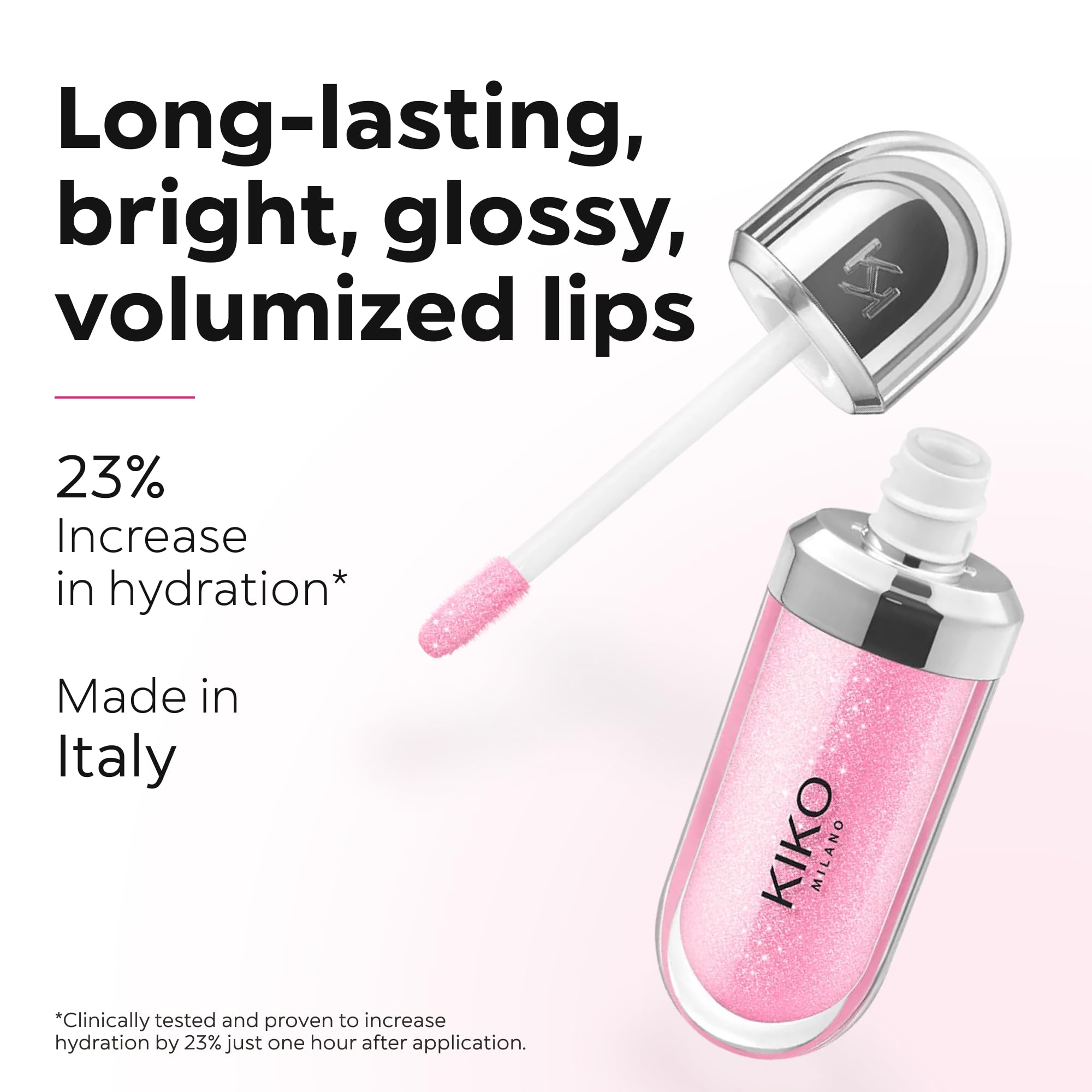 KIKO Milano 3D Hydra Lip Gloss – High Shine, Hydrating, Plumping, Non-Sticky, Moisturizing Lip Makeup – 32 Pearly Natural Rose – 6.5ml