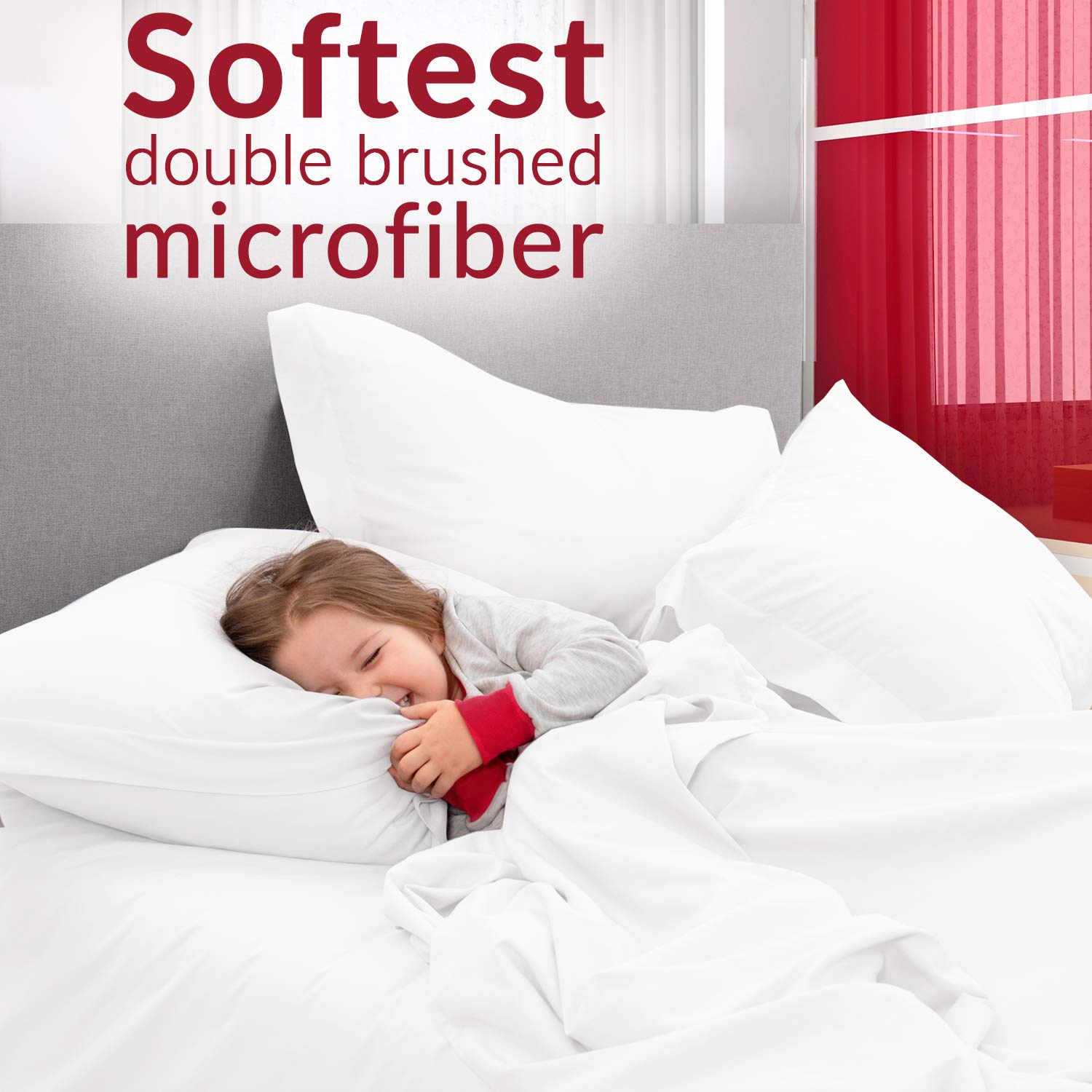 Mellanni Pillow Shams Set - 2 PC Iconic Collection Decorative Pillow Covers - Soft, Cooling, Wrinkle, Fade, Stain Resistant - Luxury Bed Accessories (King 20" x 36", White)