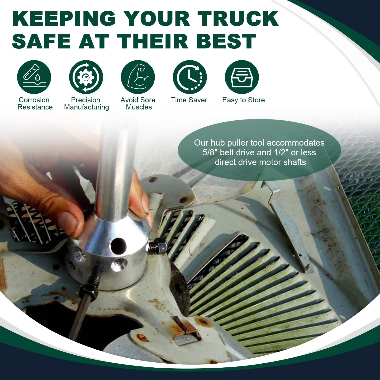 UP-1 Ultimate Hub Fan Blade Blower Wheel Puller Perfect for 5/8" Belt Drive and 1/2" Or Less Direct Drive Motor Shafts