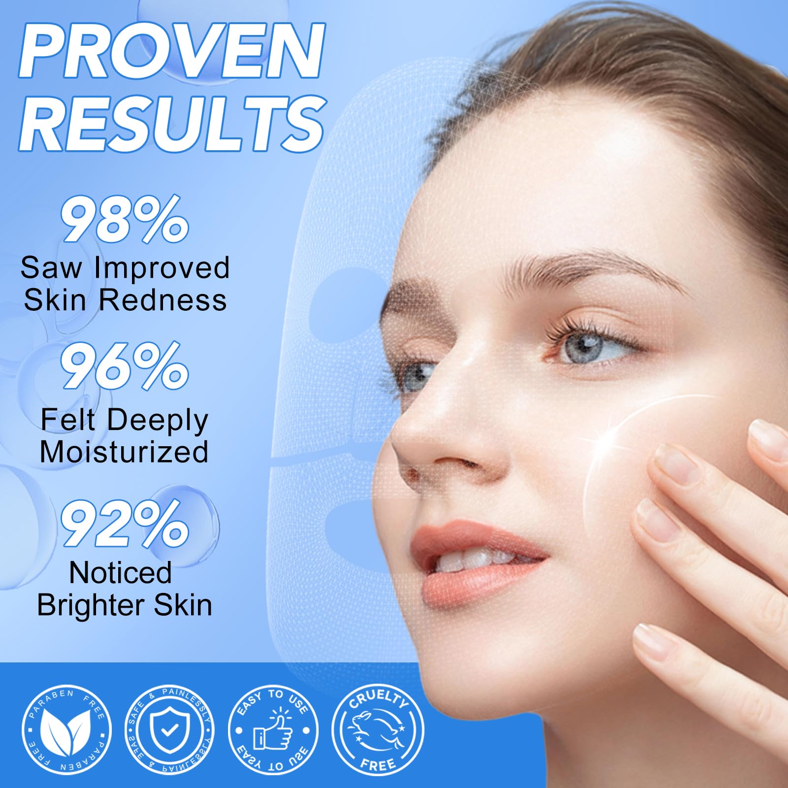 GOGIFTGO Collagen Face Mask,Collagen Real Deep Mask,Collagen Mask,Deep Hydrating Anti Wrinkle Lifting M-ask,Hydrogel M-asks for All Skin Types 34g*4ea