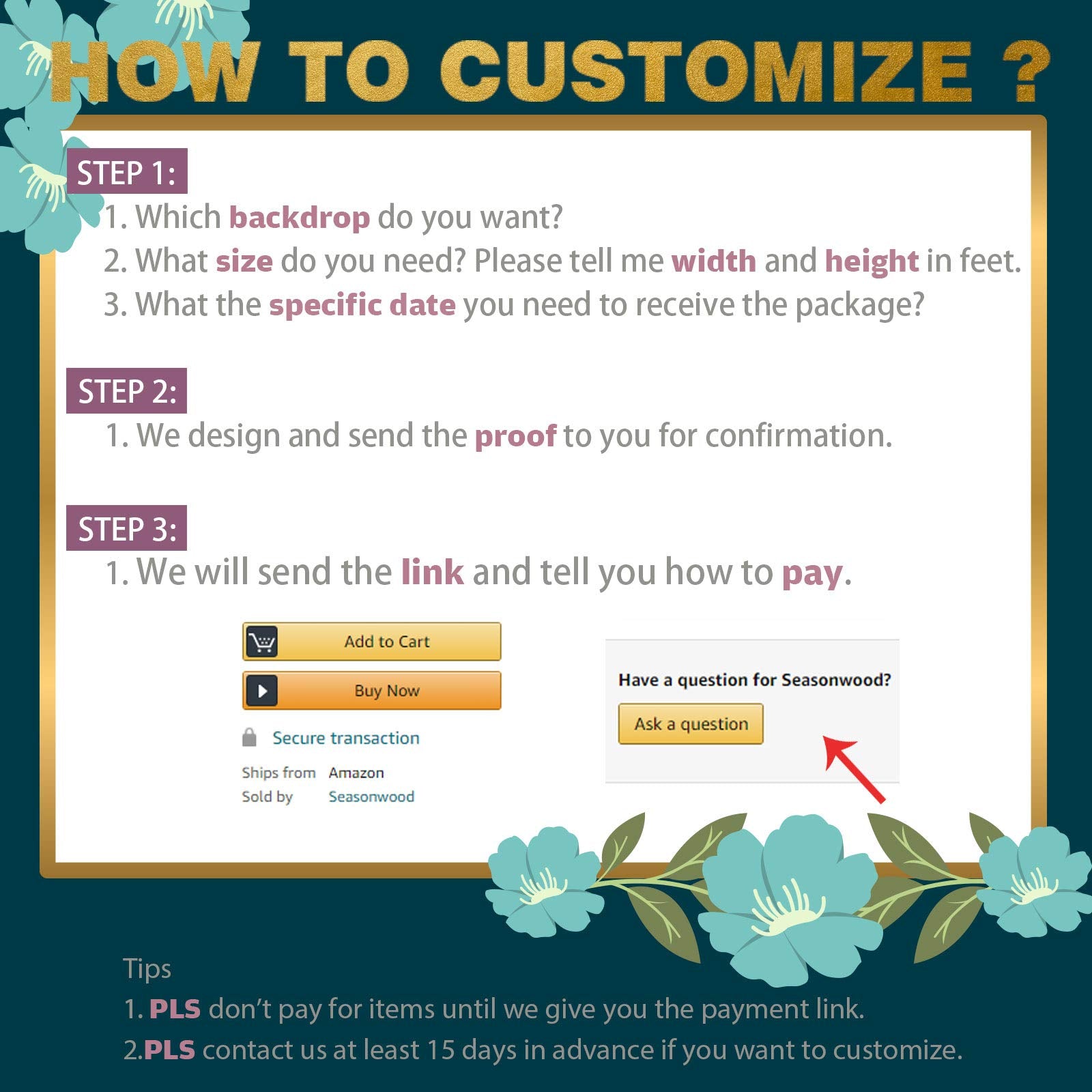 Seasonwood 10x8ft Polyester Custom Backdrop