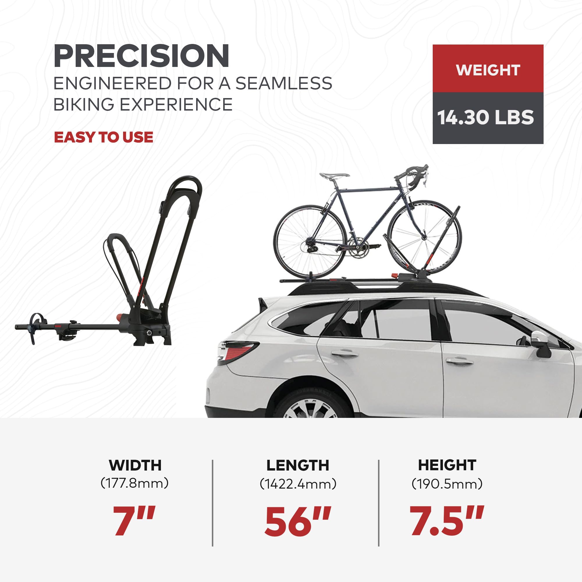 Yakima Rooftop Bike Rack Mount, Heavy-Duty Car & SUV Roof Carrier, FrontLoader, Black