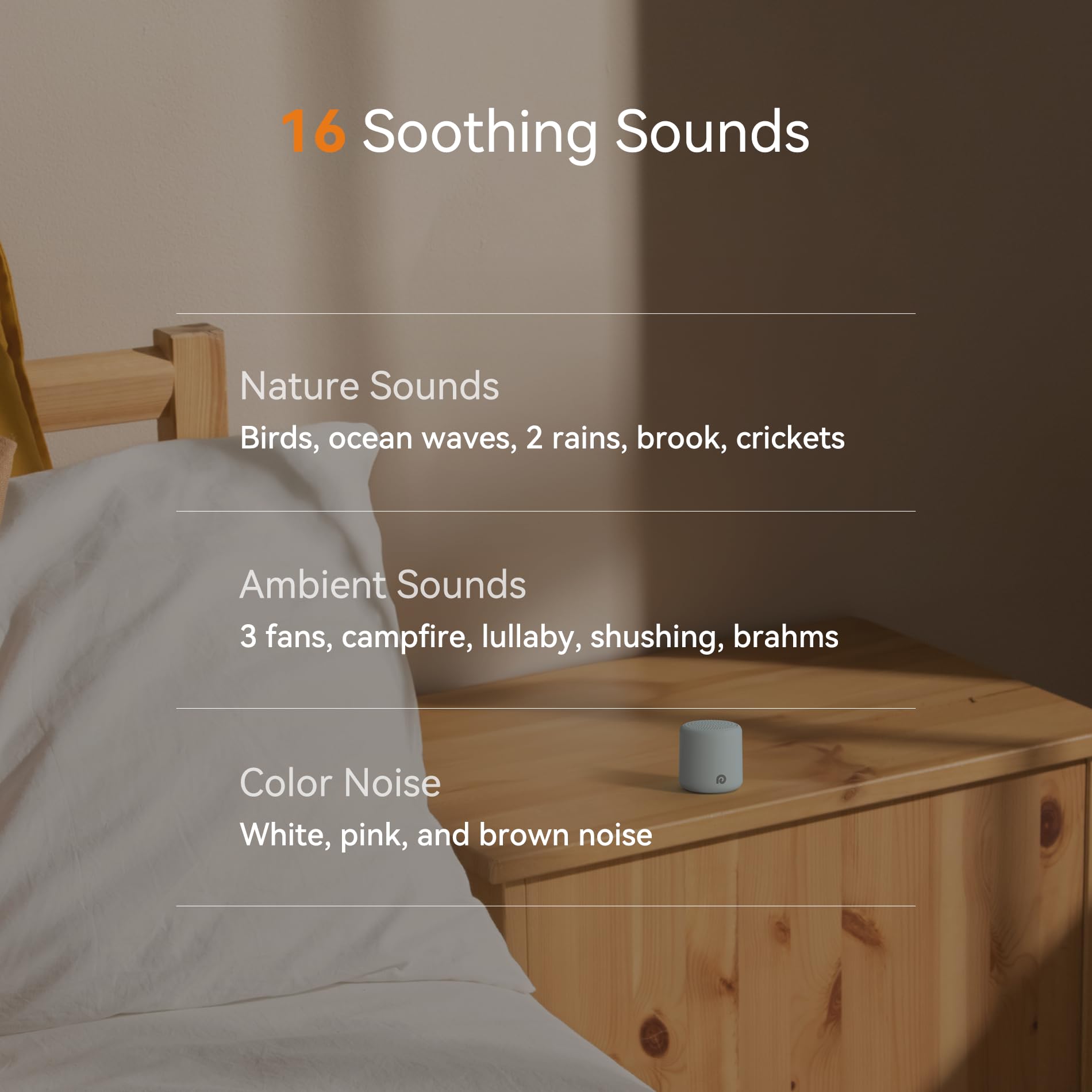 Dreamegg Portable White Noise Machine - Travel Sound Machine for Sleep, Features Powerful Battery, Egg-Sized, 16 Nature Sounds, Timer, Sound Machine for Baby Adults Office Privacy Home Gift (Ocean)