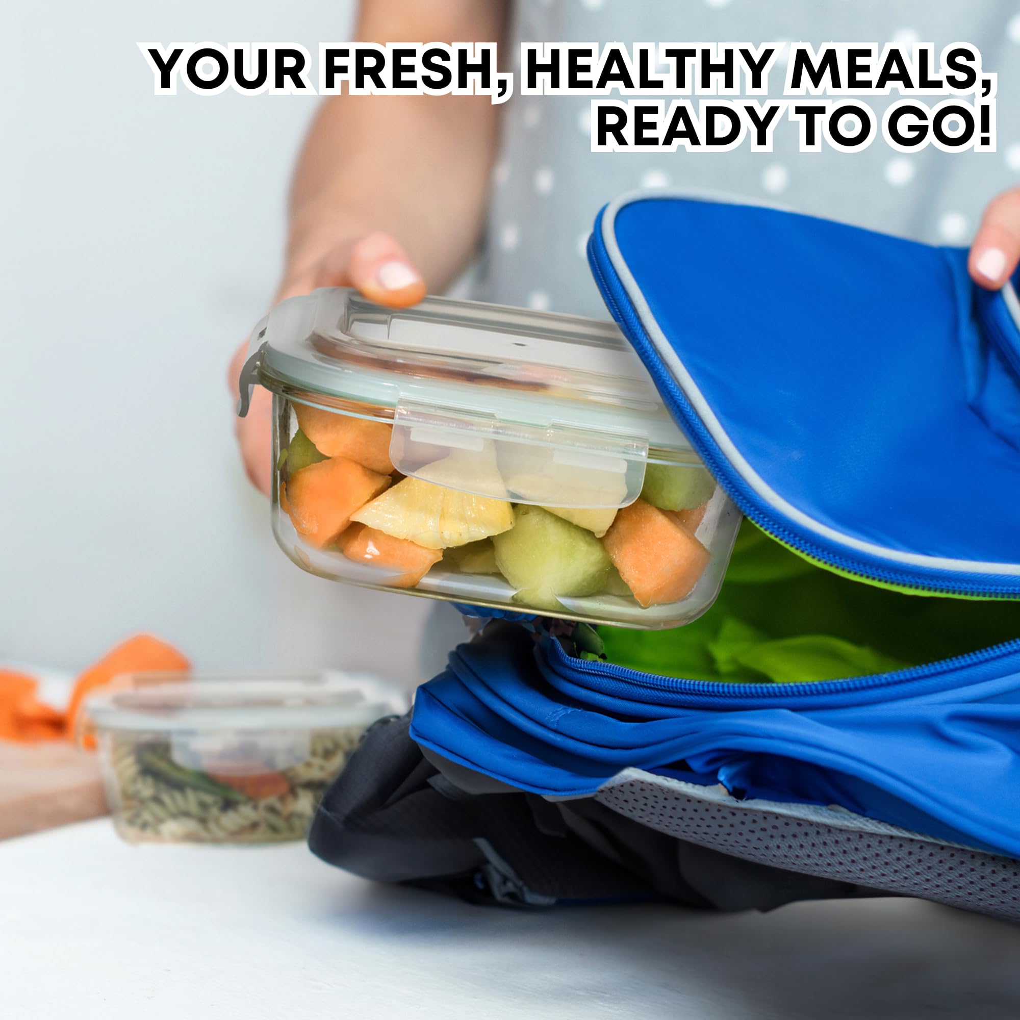 Razab 6 PC Square Glass Food Storage Containers with Airtight lids (74, 40 & 27 oz) Kitchen Glass Meal Prep Containers Set for Freezer Reusable Leftover Lunch Boxes, Oven, Microwave, Dishwasher Safe