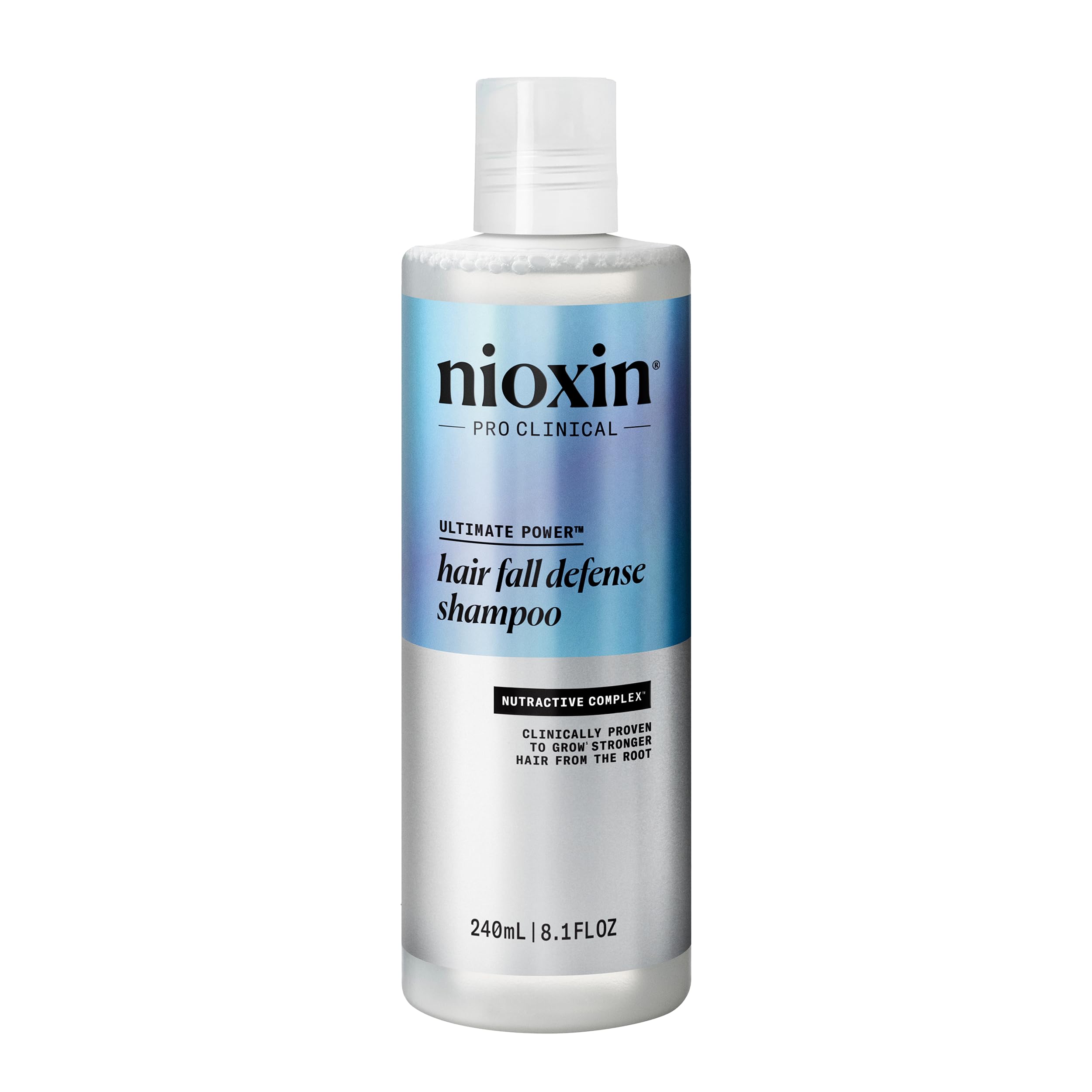 Nioxin Hair Fall Defense Shampoo | Activates Hair Follicles for Visibly Less Hair Loss | With Niacinamide, Caffeine, Lauric Acid, and Sandalore | 8.1 Fl Oz.