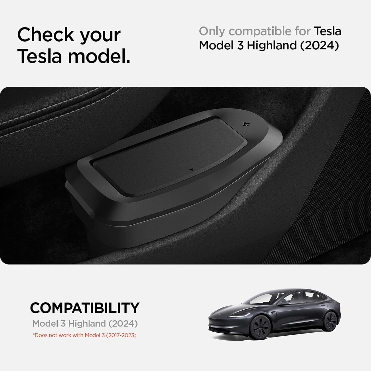 Spigen Driver Side Door Pocket Car Trash Can for Tesla Model 3 Highland (Standard, Premium & Performance 2026/2025/2024)