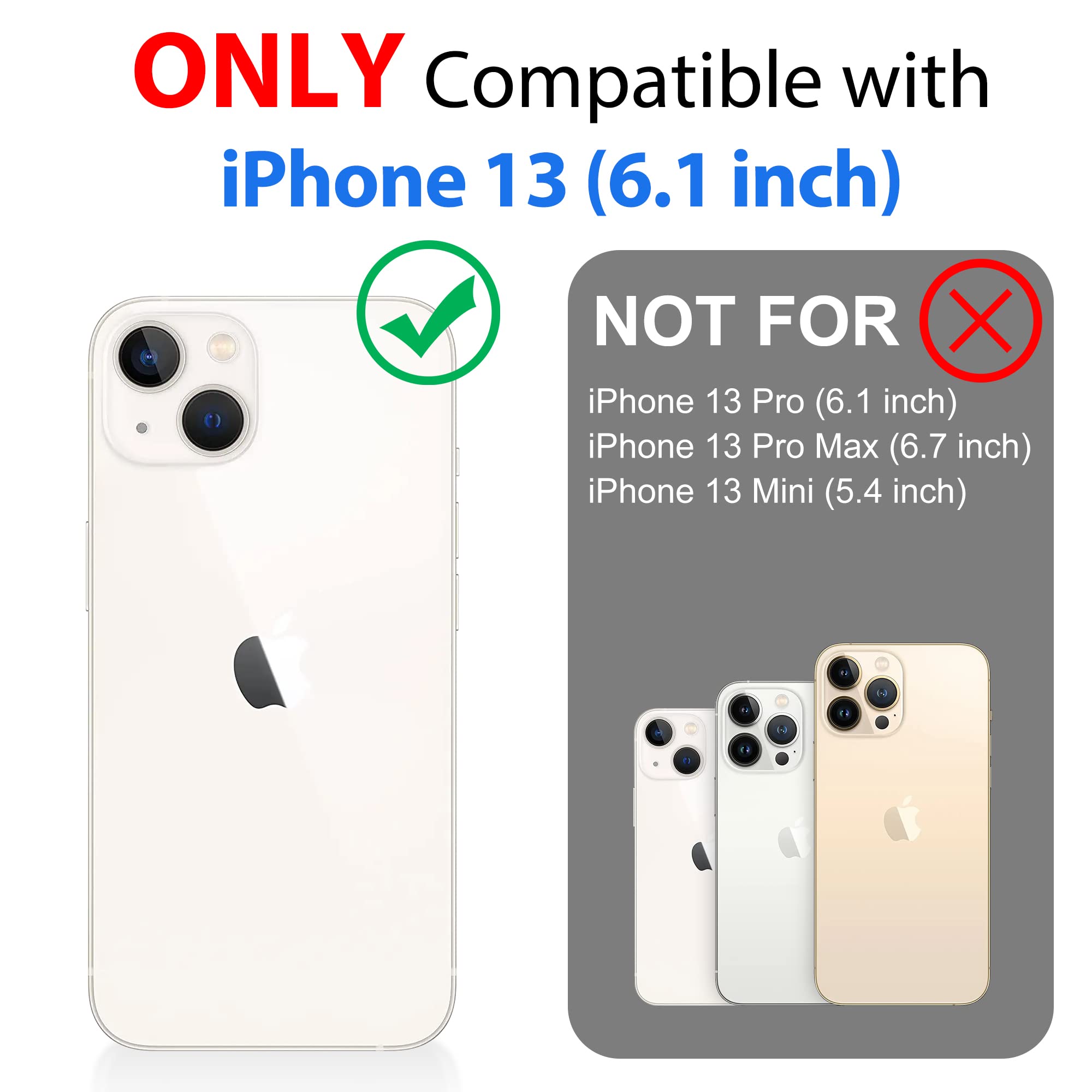 SPORTLINK Waterproof Case for iPhone 13, Shockproof Dustproof 13 Phone Case with Built-in Clear Screen Protector, Full Body Heavy Duty Sealed Protective Cover for iPhone 13 6.1 Inch