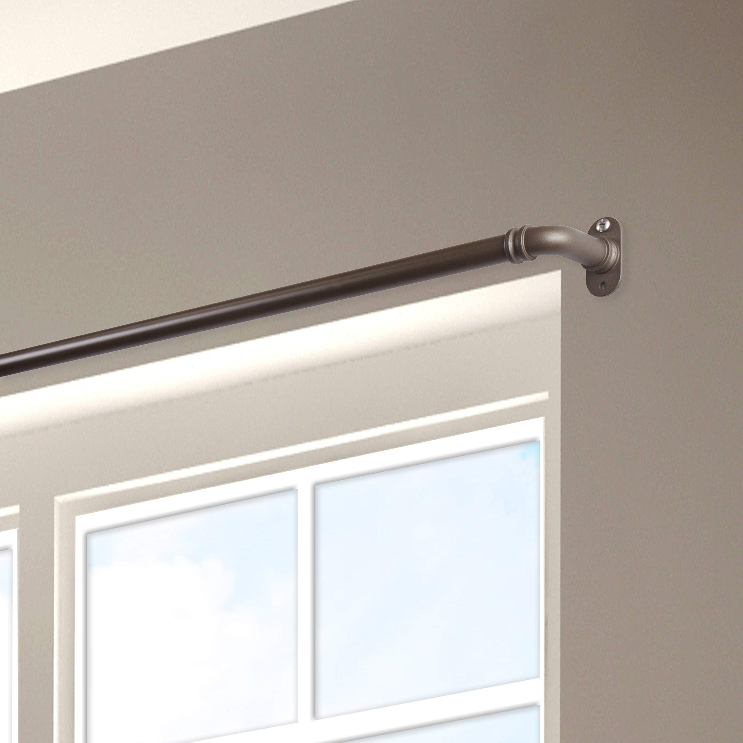 Rod Desyne BOT63-844 5/8" Blackout Curtain Rod, 84-120 inch, Antique Brass